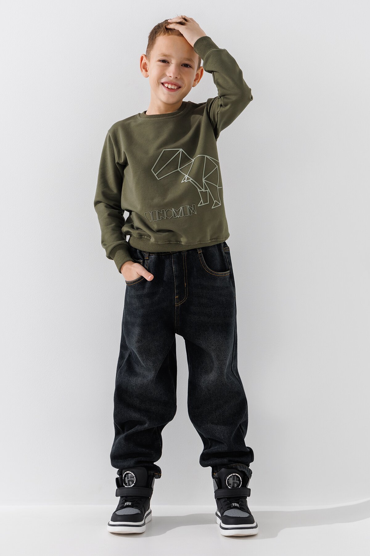 Джинси Slim Fit для хлопчика MOYABERLA 2636 110 см Чорний  Фото №0