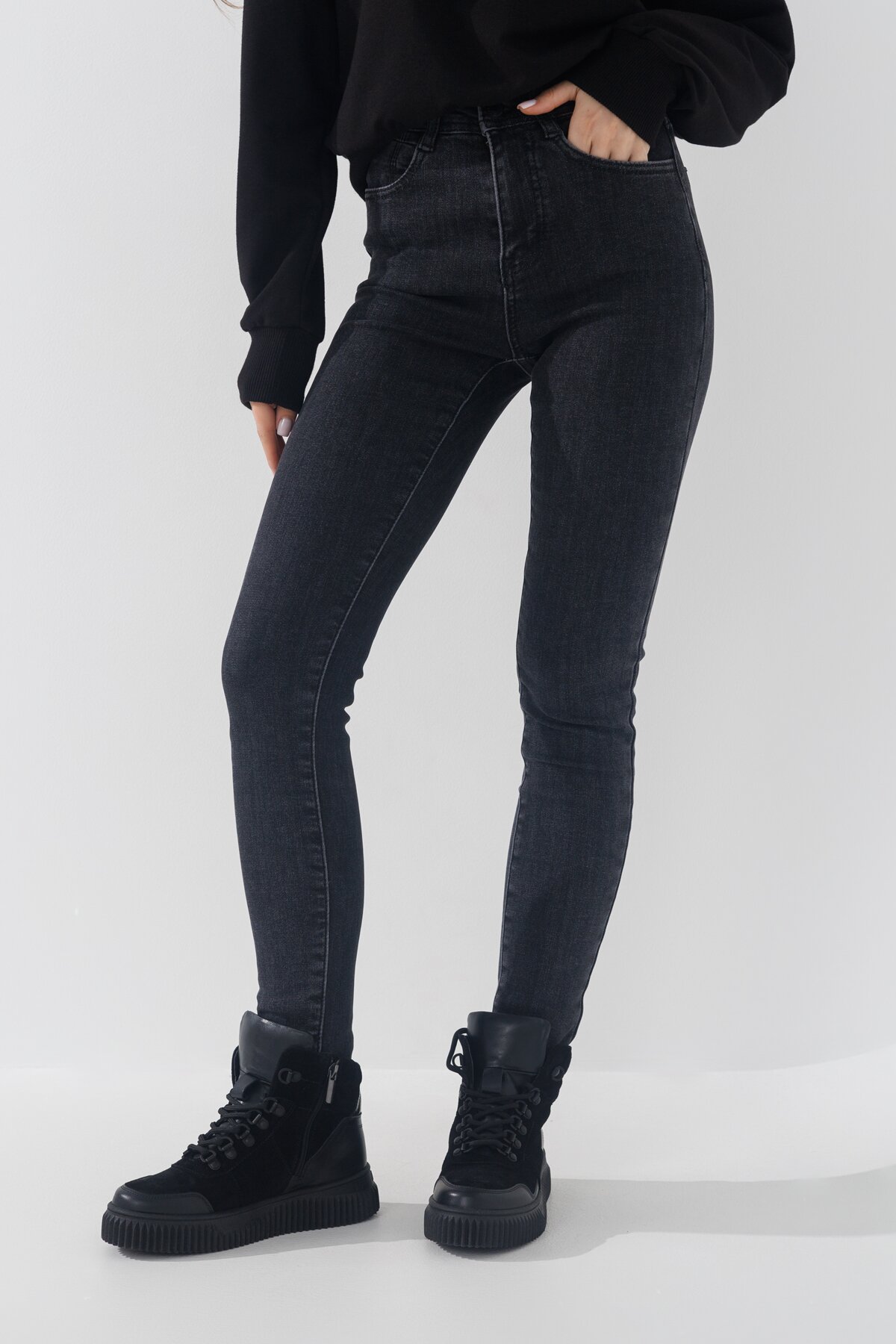 Джинси Slim Fit жіночі A7158 25 Сірий (2000990759863W)  Фото №2