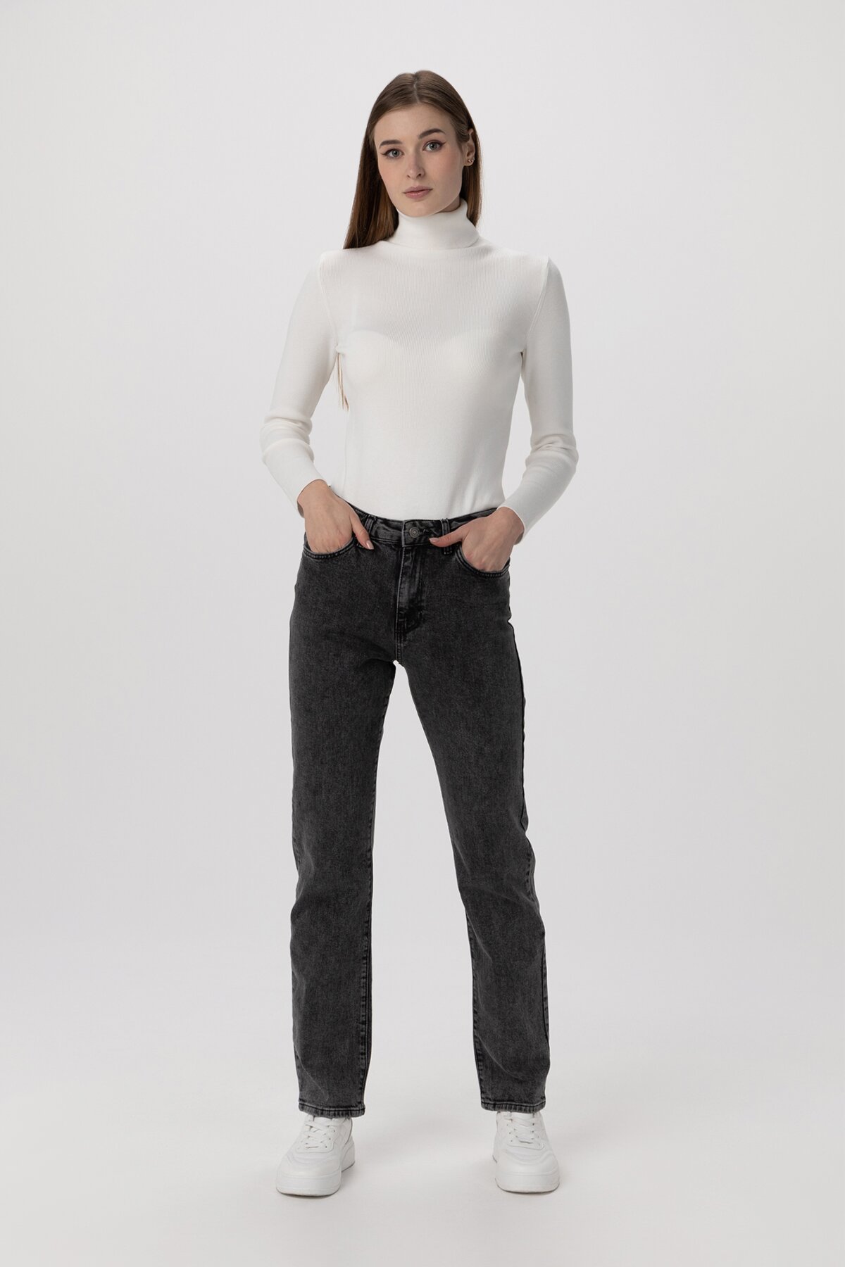 Джинси жіночі Regular fit Zeo Basic 3814 36 Темно-сірий (2000990211972D)  Фото №4