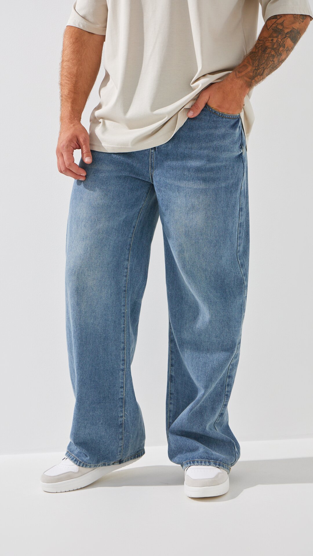 Джинсы Baggy Fit мужские  W013 28 Синий  Фото №1