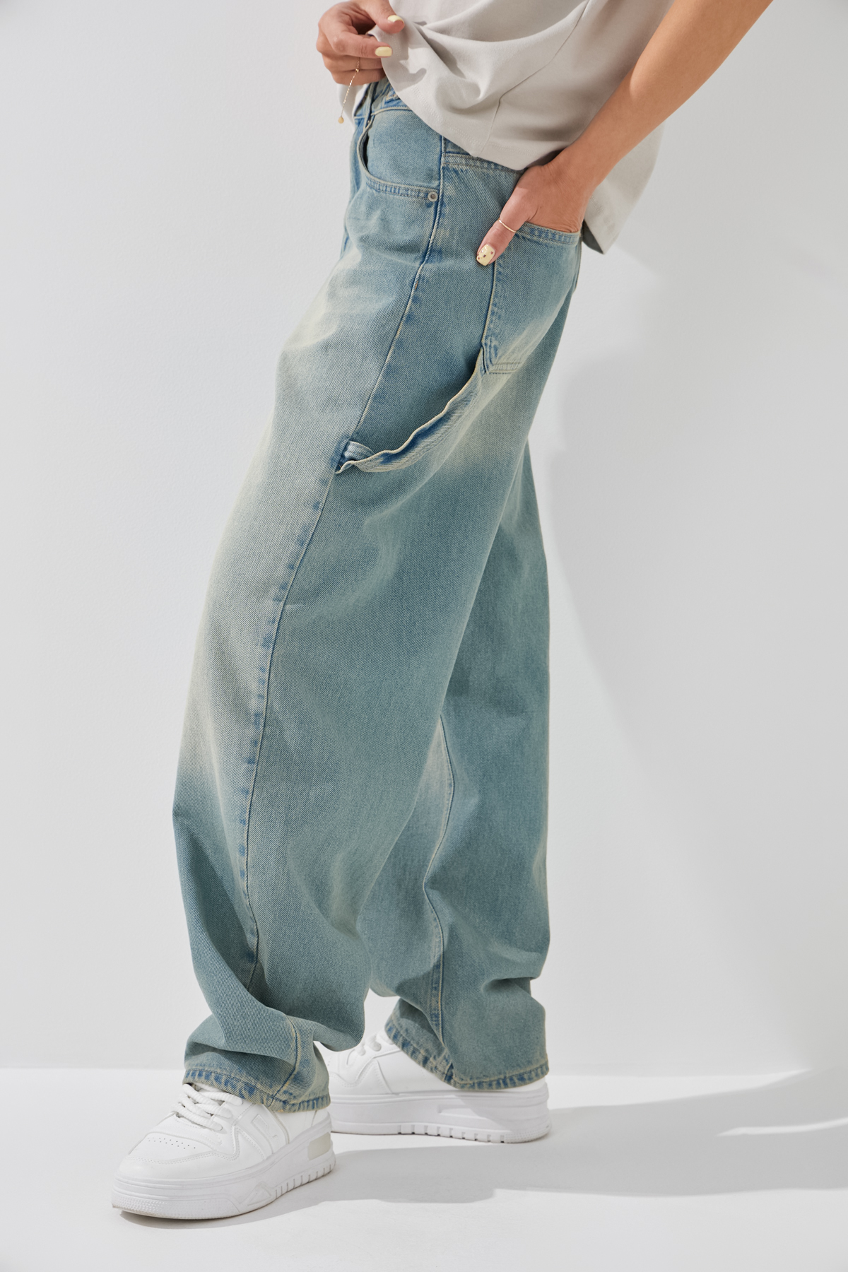 Джинсы Baggy женские On me 4604 34 Голубой  Фото №3