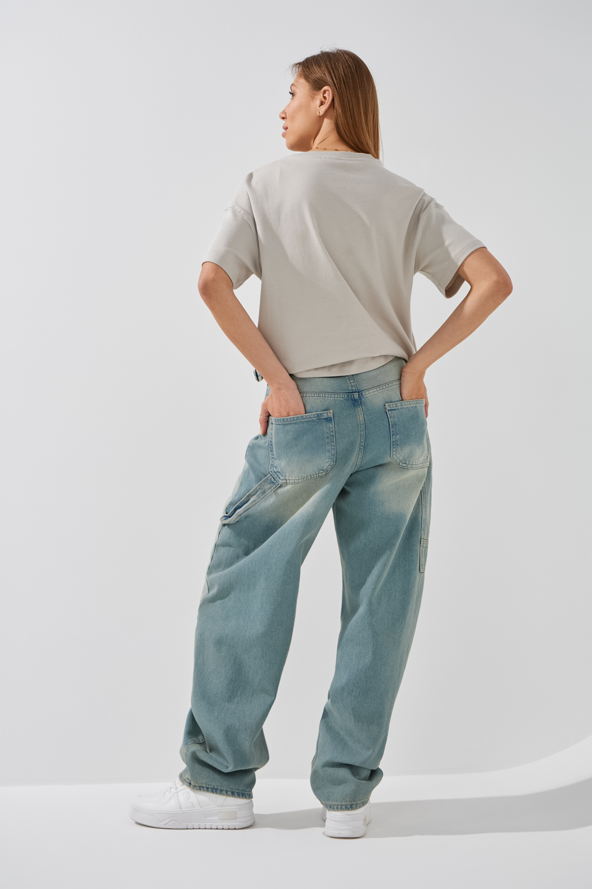 Джинсы Baggy женские On me 4604 34 Голубой  Фото №4