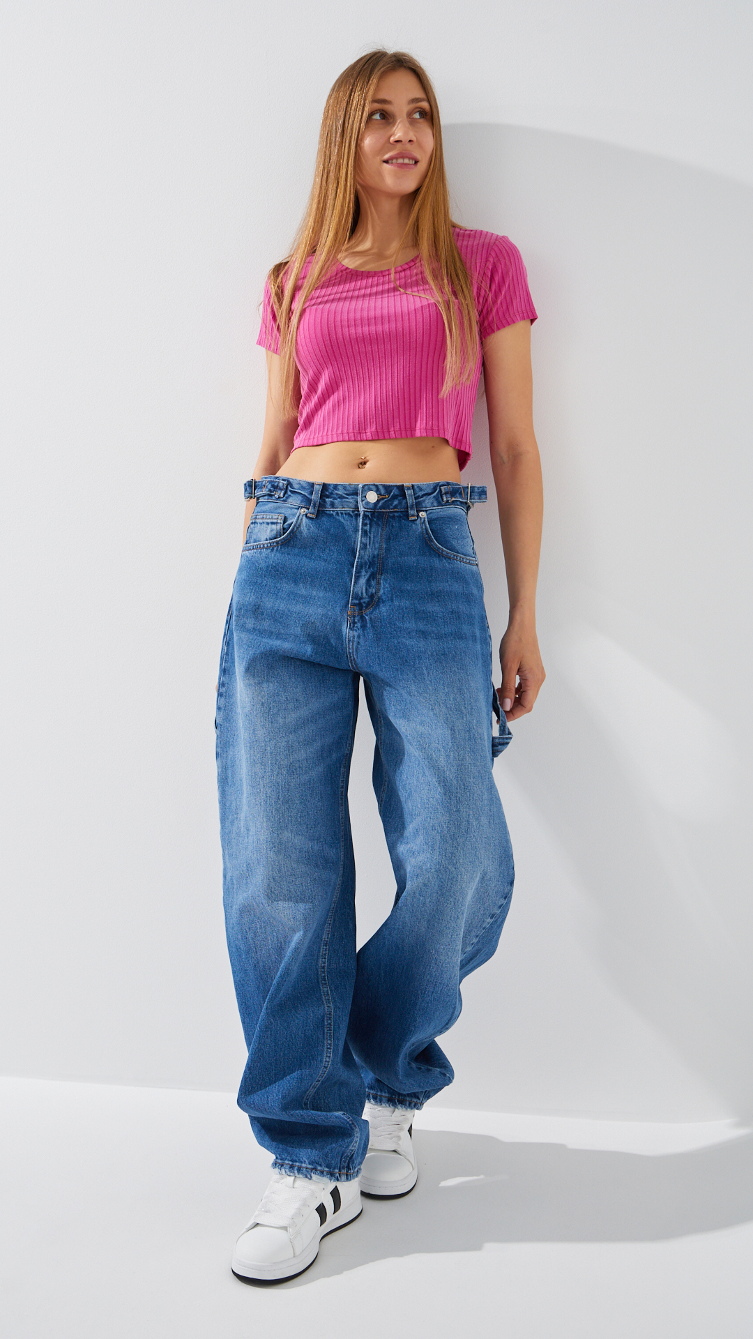 Джинсы Baggy женские On me 4609 34 Синий  Фото №1