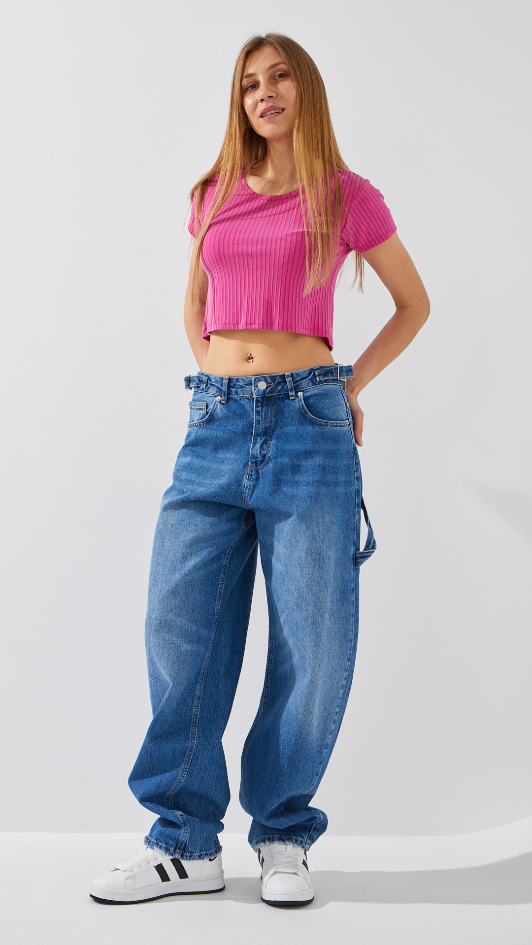 Джинсы Baggy женские On me 4609 34 Синий  Фото №2