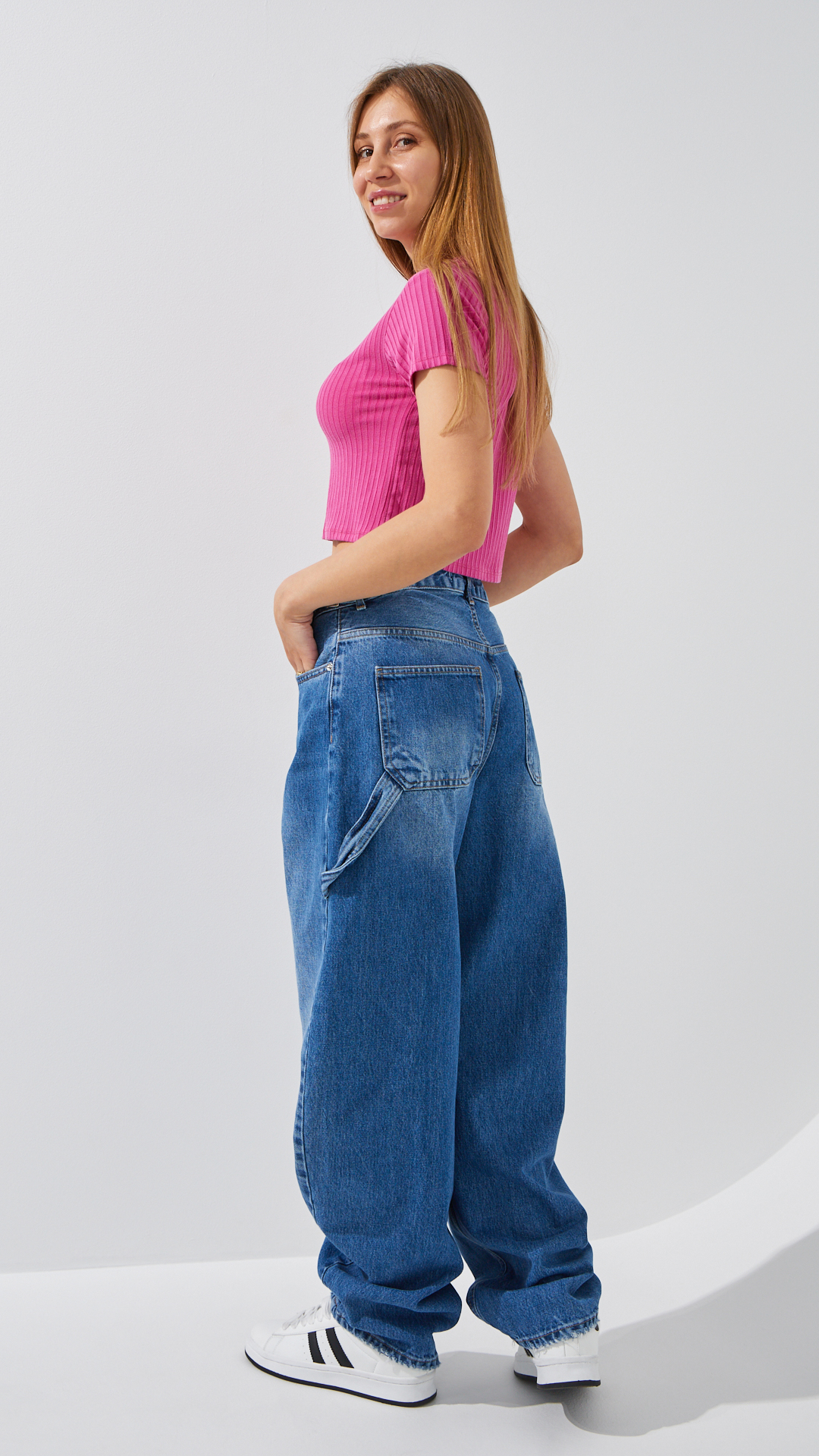 Джинсы Baggy женские On me 4609 34 Синий  Фото №4