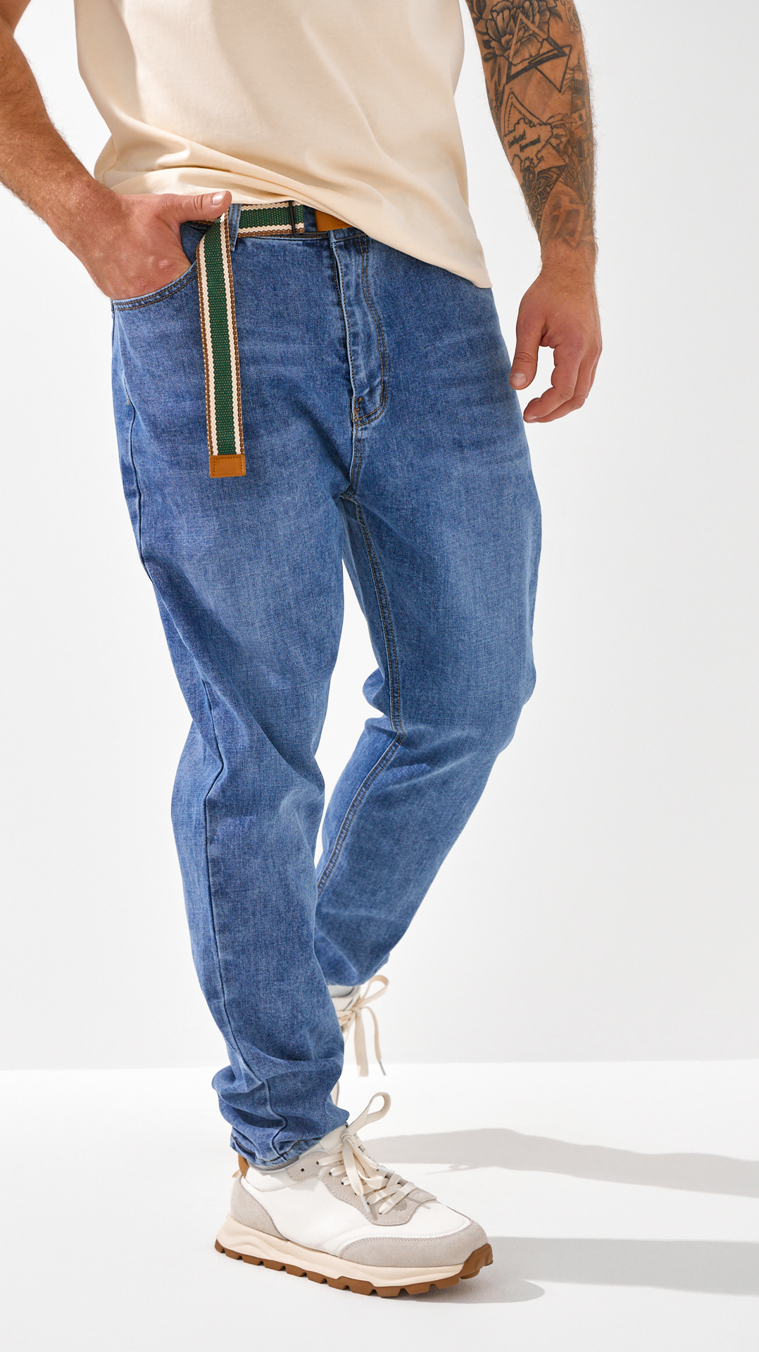 Джинсы Mom Fit мужские 8711 30 Синий  Фото №3
