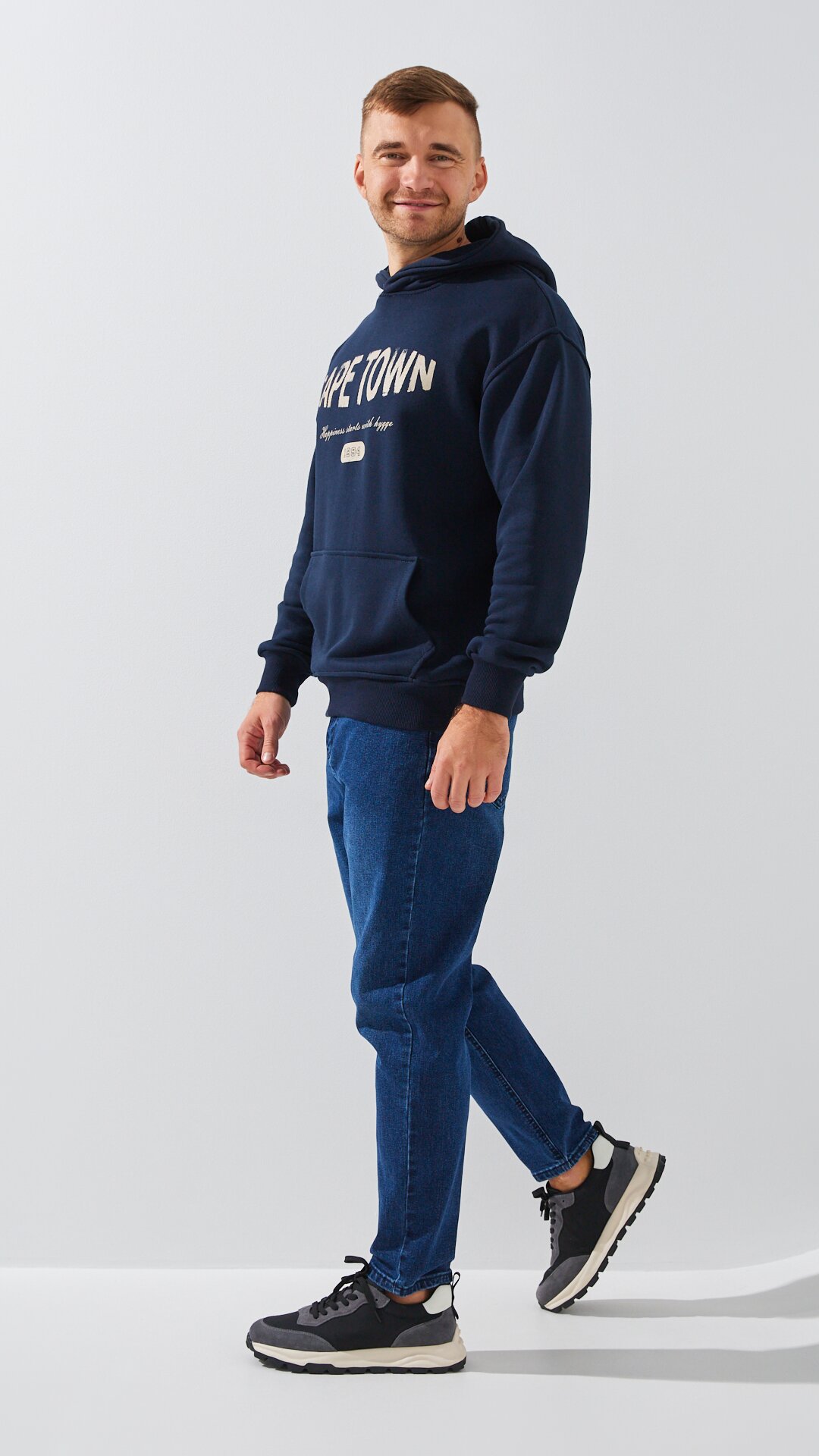 Купити Джинси Mom Fit чоловічі  HB100 28 Темно-синій Артикул: 2000999254994 Фото повноекранне №3