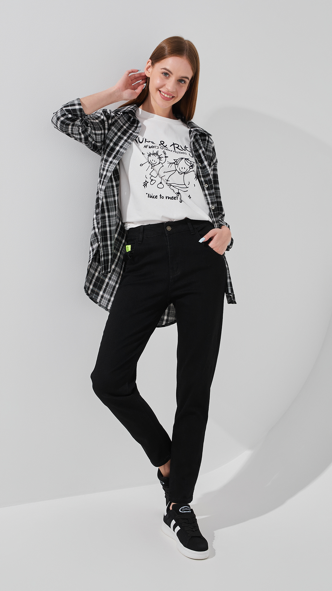 Джинсы Mom Fit женские 3016 25 Черный  Фото №2