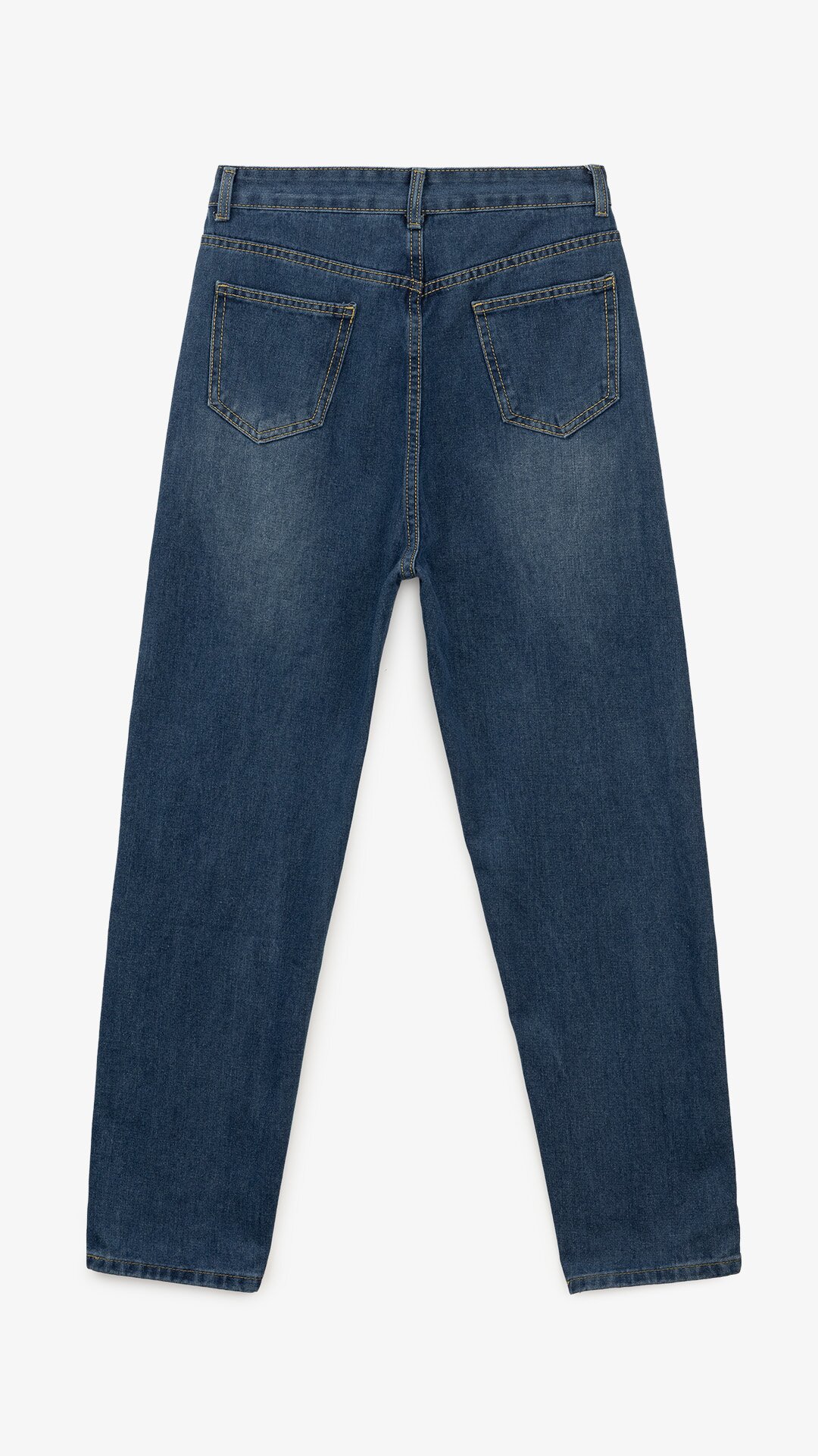Джинсы однотонные Mom Fit женские 1908 S Синий  Фото №4