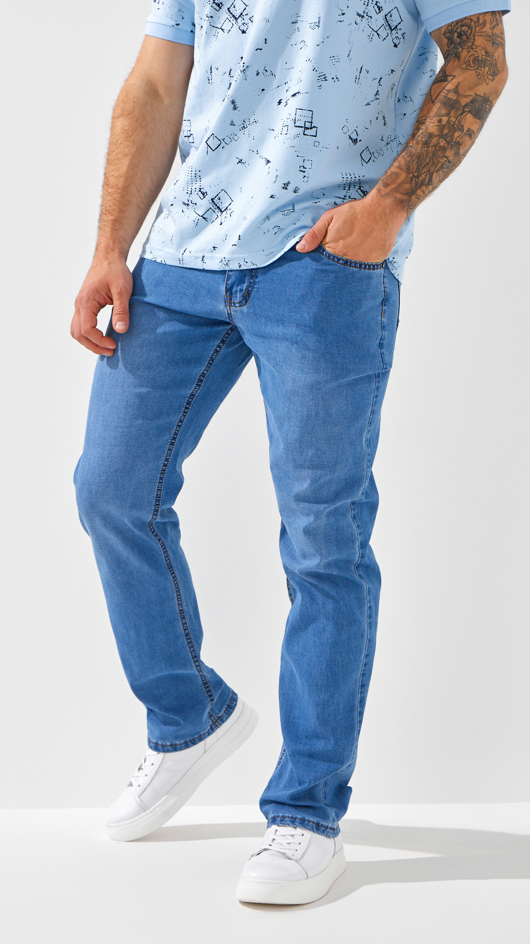 Джинсы Regular fit мужские 9011 30 Голубой  Фото №1