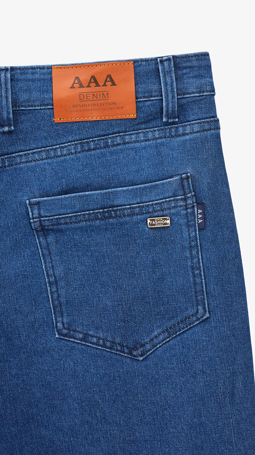 Купити Джинси Slim Fit однотонні чоловічі 902 29 Синій Артикул: 2000999453557 Фото повноекранне №9