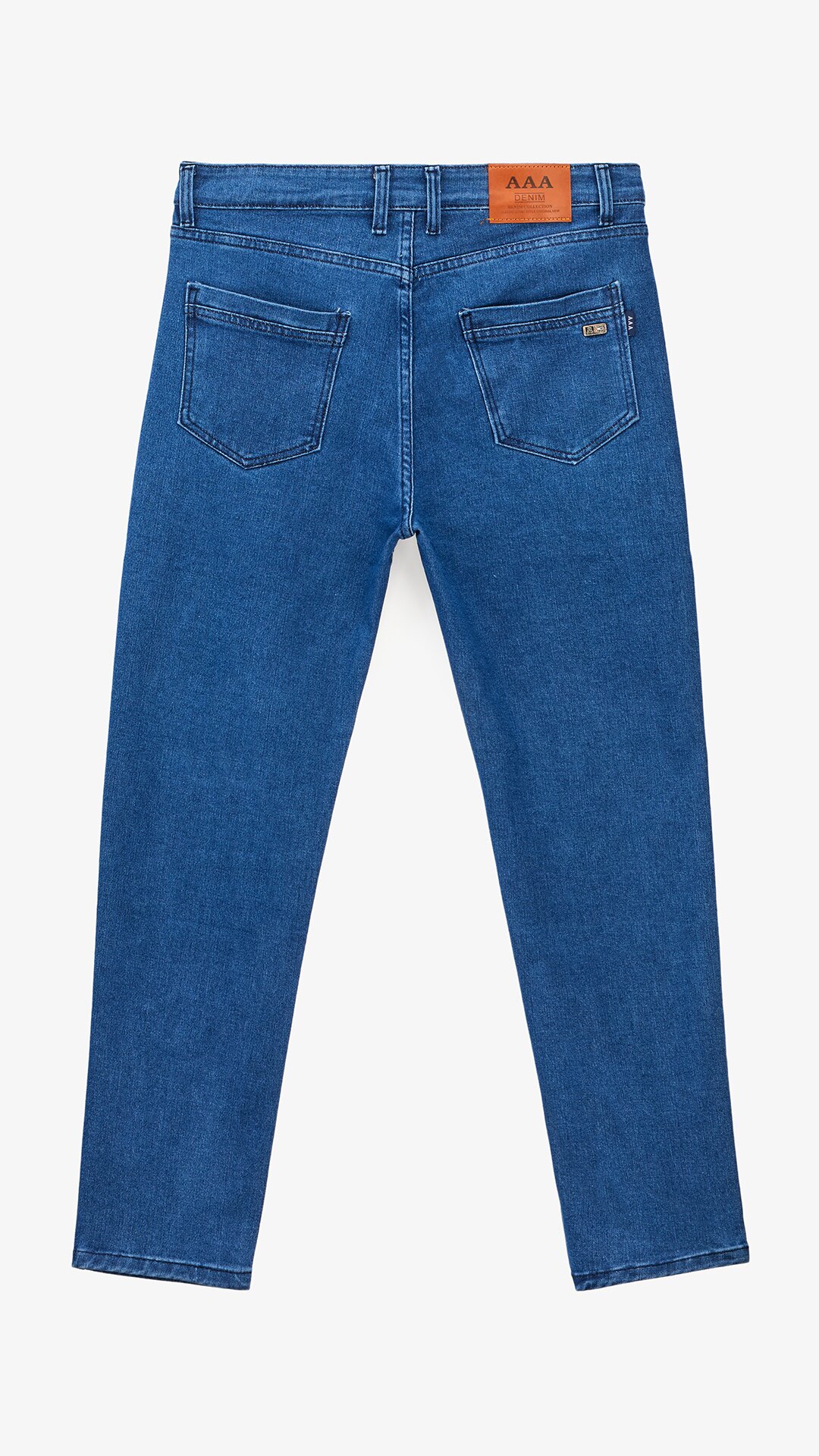 Купити Джинси Slim Fit однотонні чоловічі 903 30 Синій Артикул: 2000999453489 Фото повноекранне №11