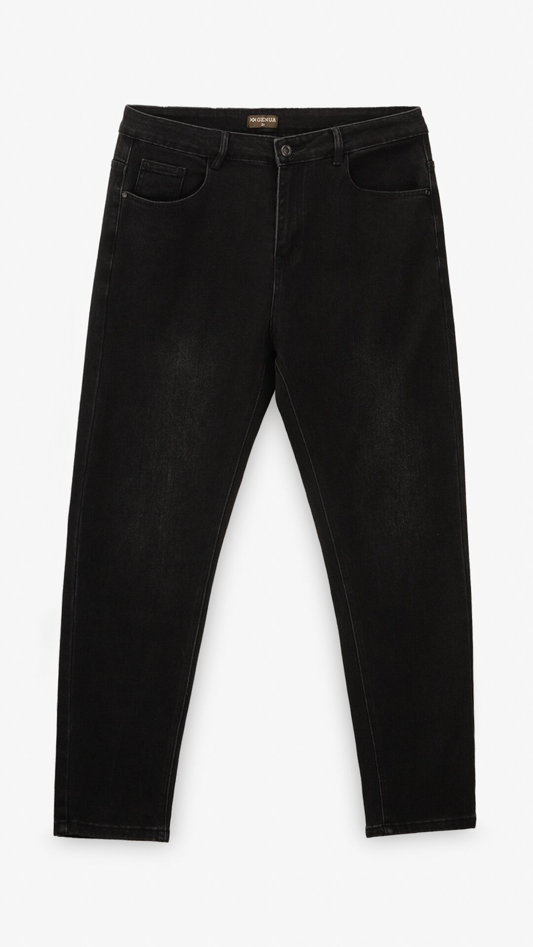 Купити Джинси Slim Fit однотонні чоловічі GENUA 2226 32 Чорний Артикул: 2000999385650 Фото повноекранне №6