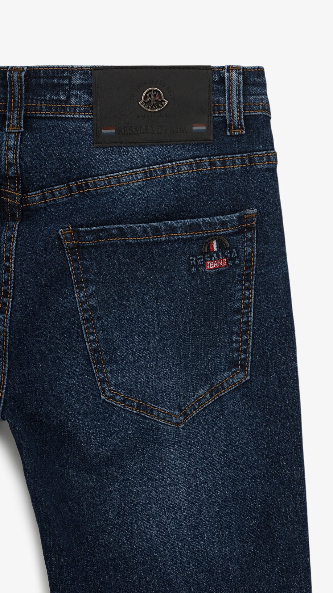 Джинсы Slim Fit однотонные мужские RB0095DT 28 Темно-синий  Фото №2
