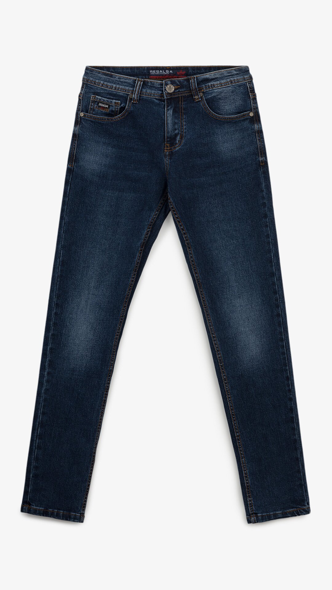 Джинсы Slim Fit однотонные мужские RB0095DT 28 Темно-синий  Фото №0