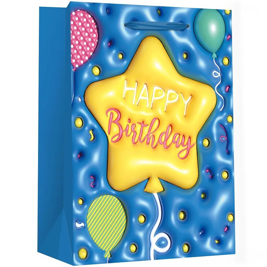 Купить Пакет подарочный Шарики Birthday 760448ML Разноцветный Артикул: 2000990910202