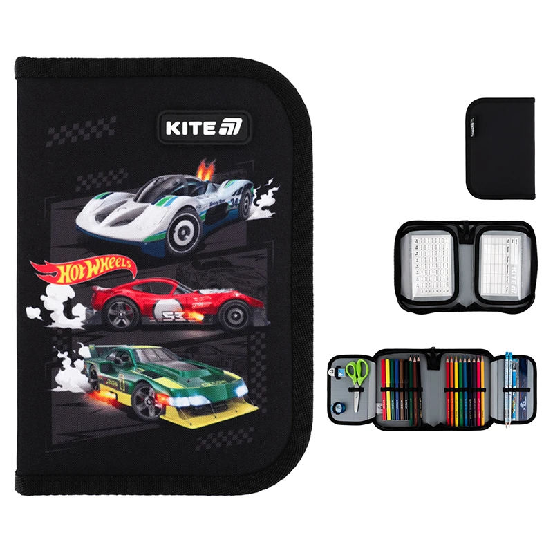 Пенал с наполнением KITE Hot Wheels HW25-622H-1 Разноцветный
