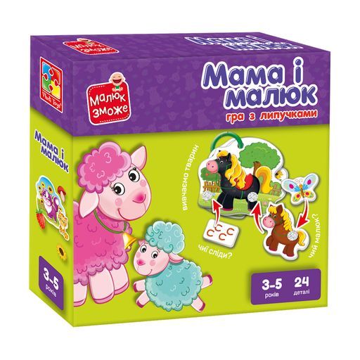 Гра розвиваюча Vladi Toys з липучками &quot;Мама і малюк&quot; VT2100-14 Різнокольоровий