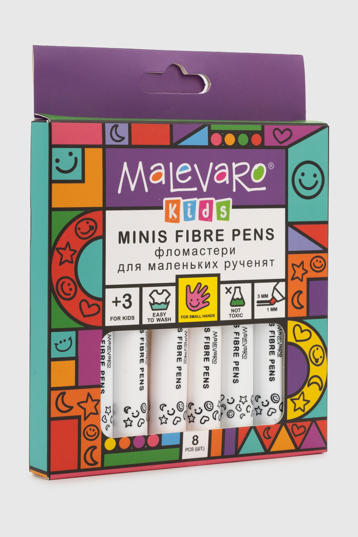 Фломастери MINI 8 кольорів MALEVARO ML760141 Різнокольоровий (4820252760141)(SC)  Фото №0