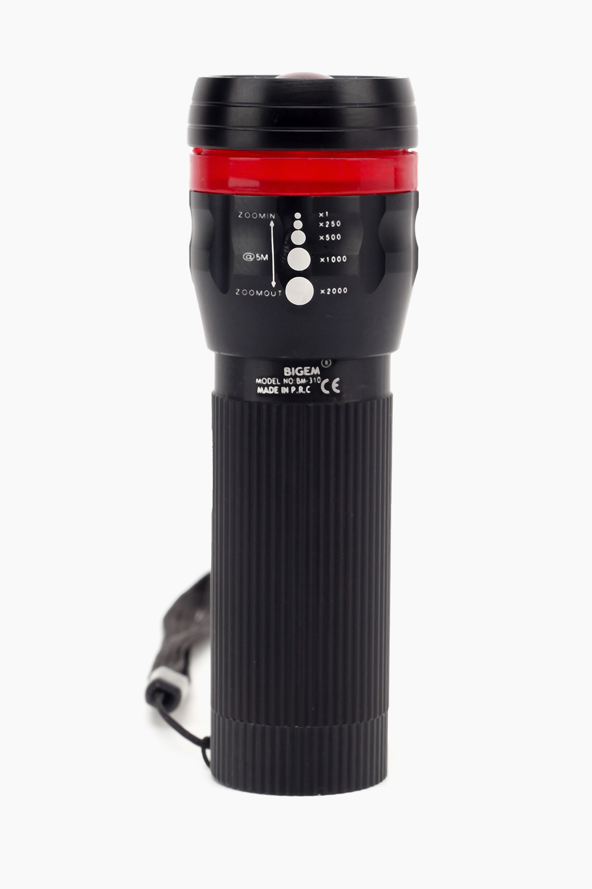 Ліхтарик ручний на батарейках ZOOM Червоний Omer BM-310 (2000989456735)  Фото №1