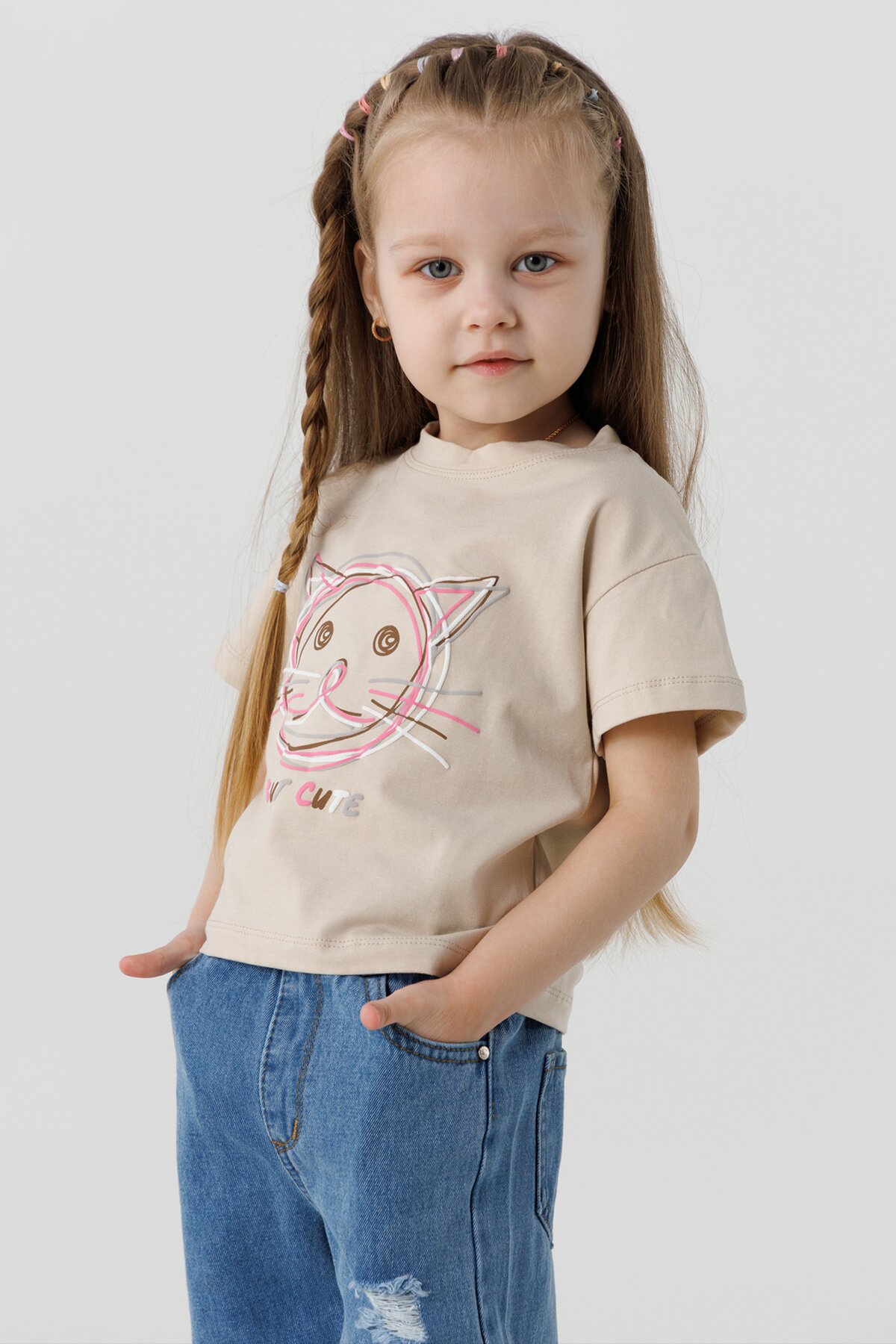Футболка для дівчинки First Kids 0914 86 см Бежевий (2000990439819S)  Фото №1