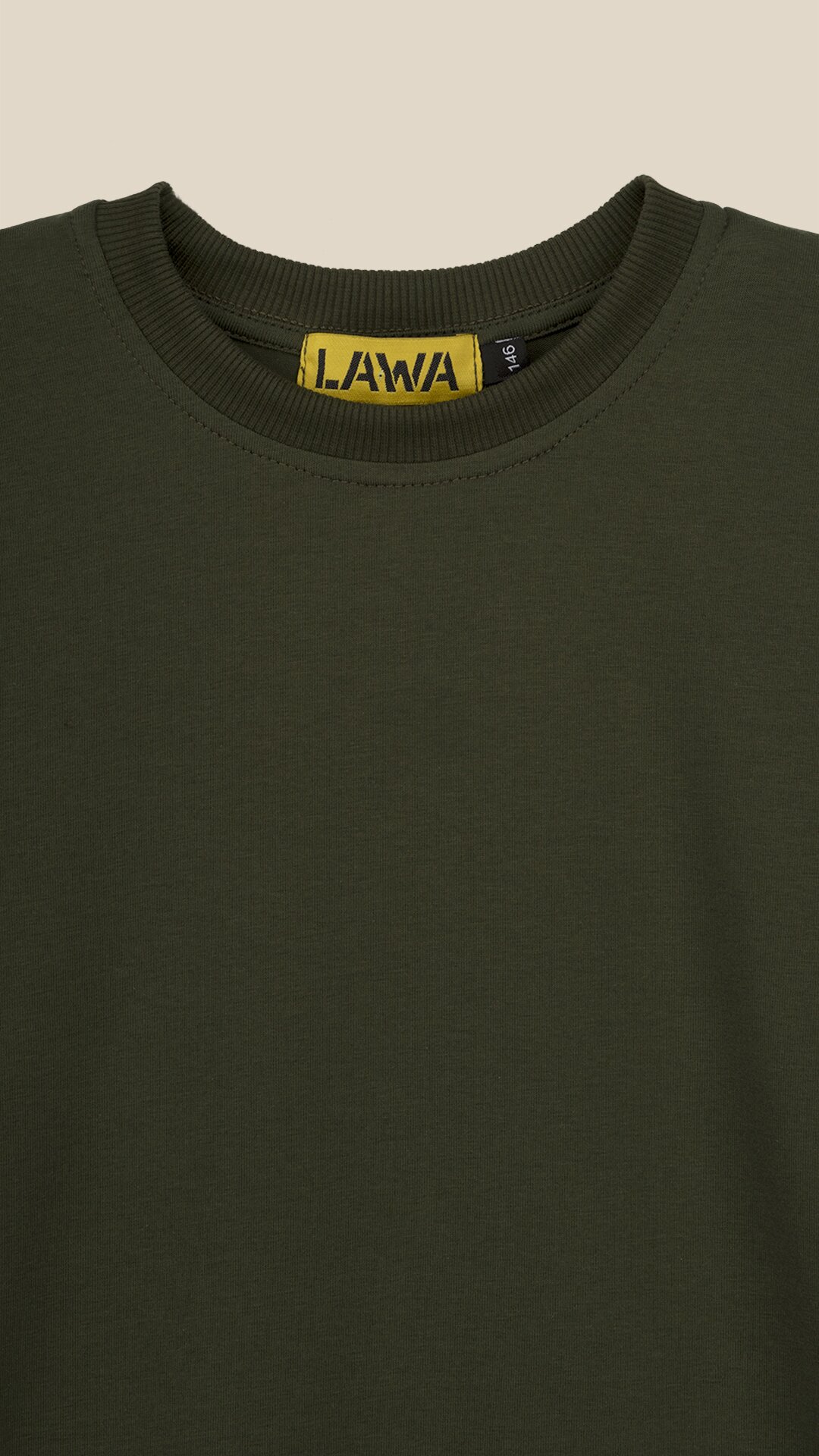 Футболка однотонна для хлопчика LAWA BBC02307 134 см Хакі  Фото №6