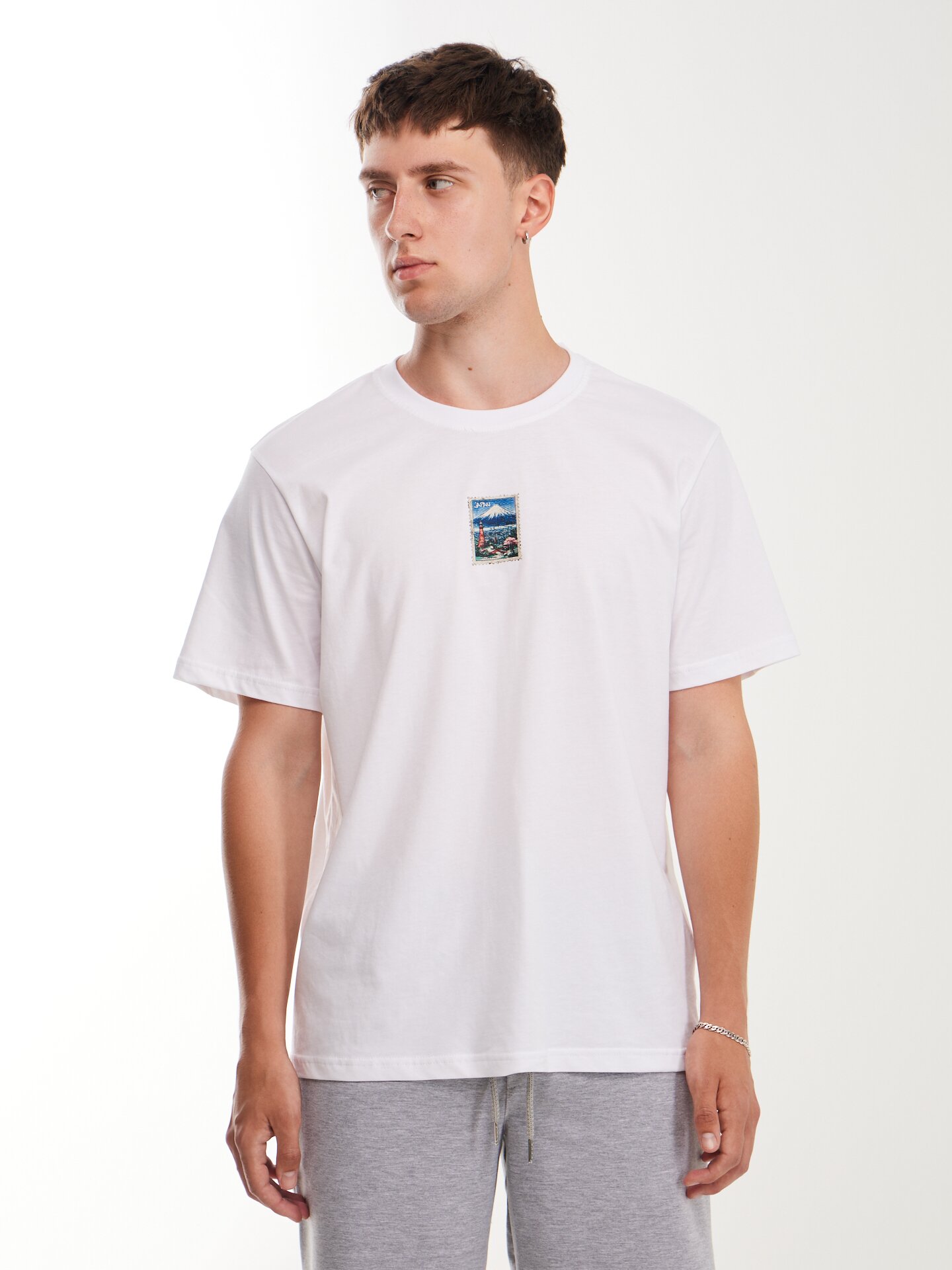 Купити Футболка з принтом чоловіча LAWA P-MB02384 5XL Білий Артикул: 2000999629686 Фото повноекранне №1