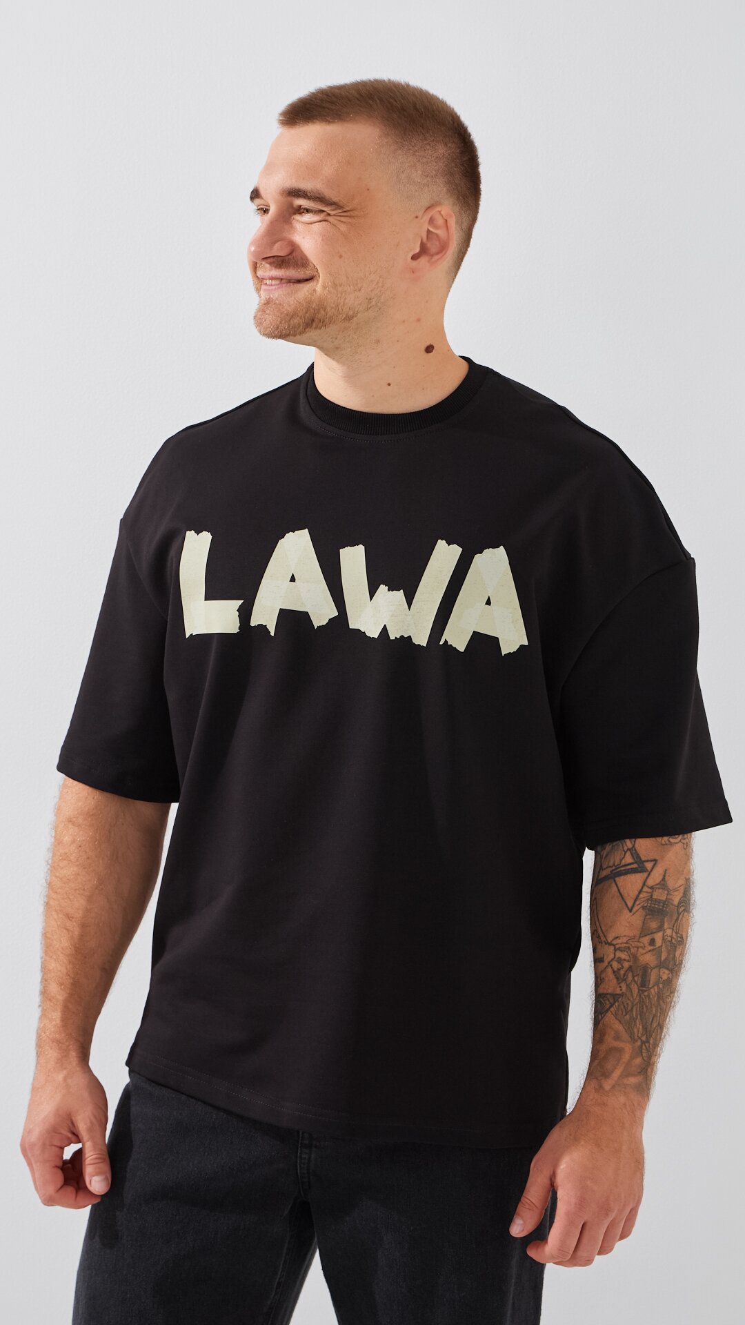 Футболка з принтом чоловіча LAWA P-MT02303 S Чорний  Фото №0