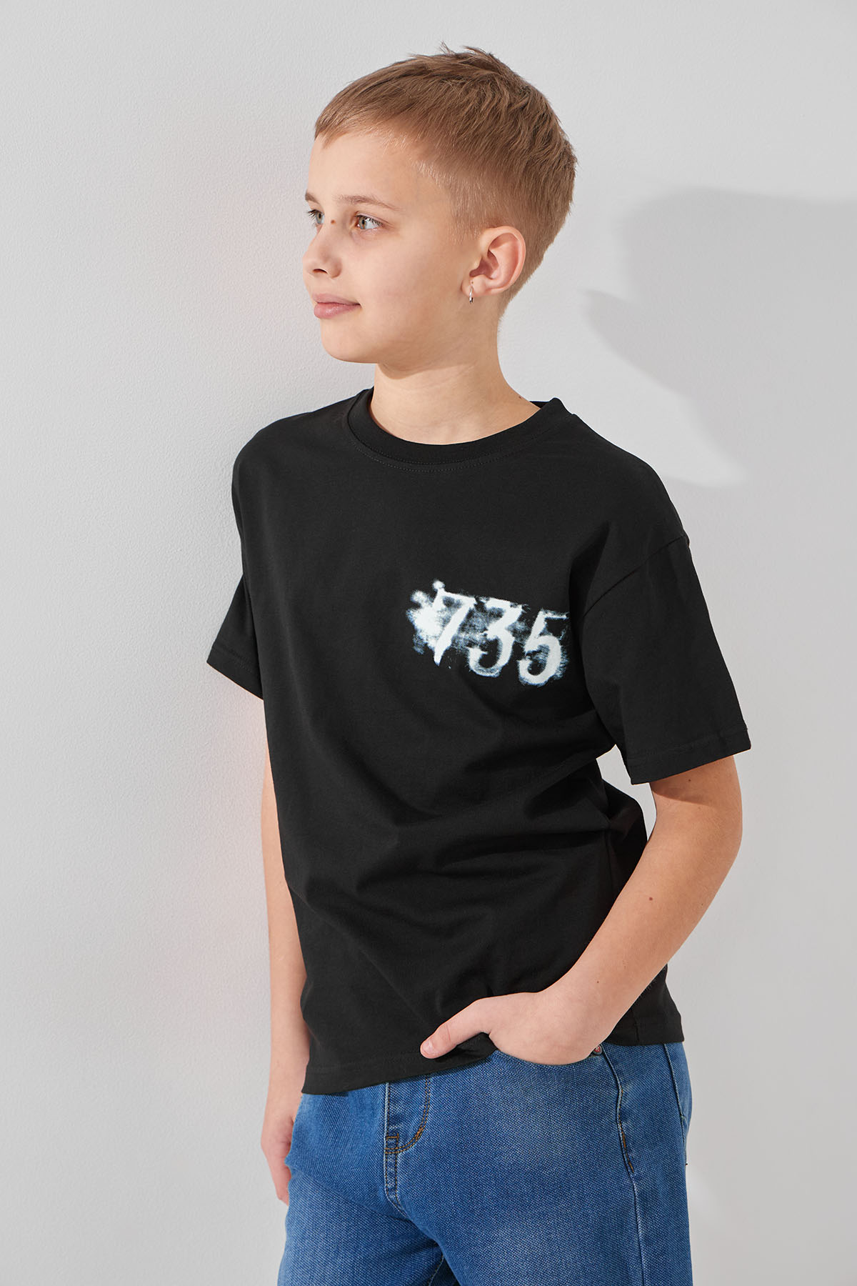 Футболка с принтом для мальчика Dinomin M93 134 см Черный  Фото №2
