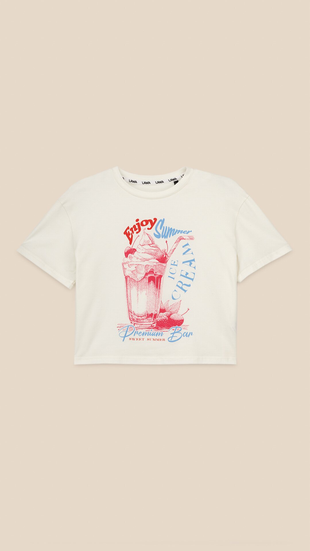 Футболка з принтом Enjoy Summer жіноча  LAWA P-WB02401 M Молочний  Фото №5