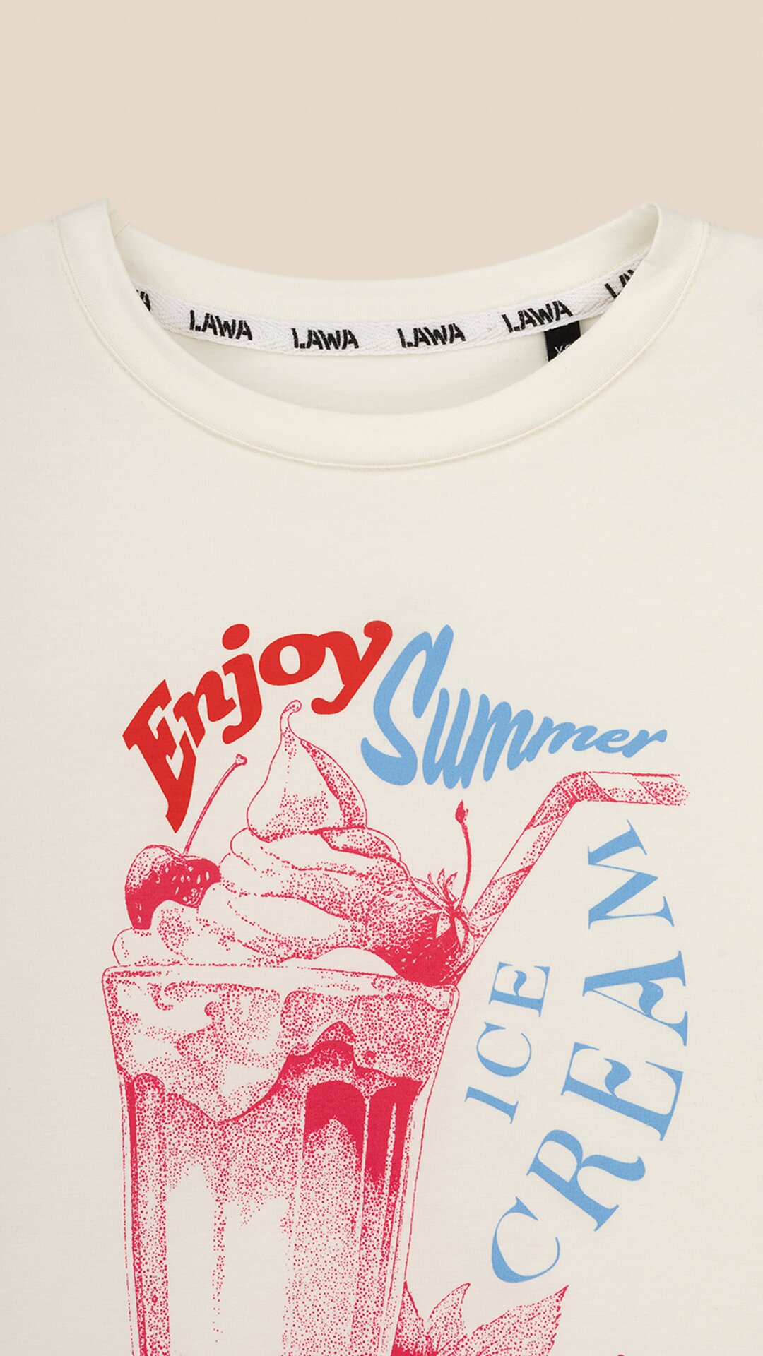 Футболка з принтом Enjoy Summer жіноча  LAWA P-WB02401 M Молочний  Фото №6