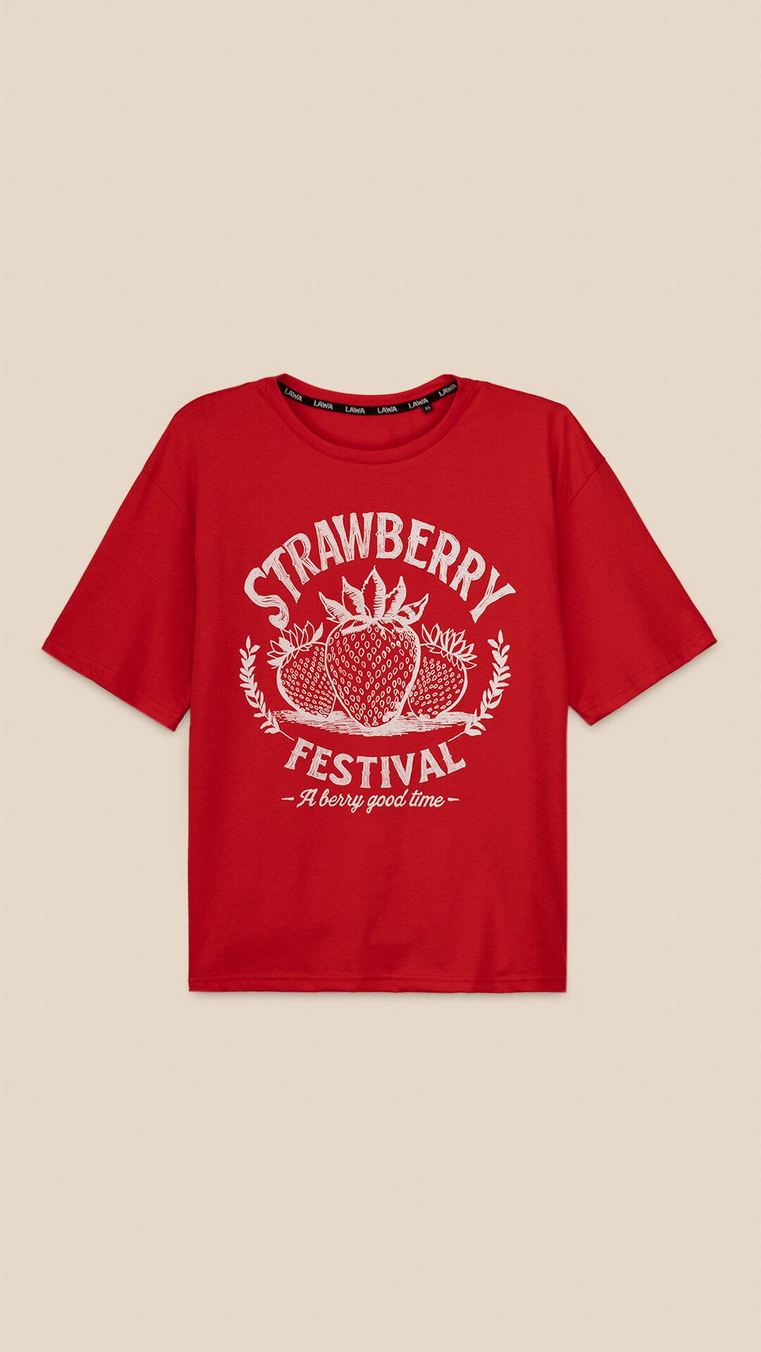 Футболка з принтом Strawberry жіноча  LAWA P-WB02392 XS Червоний  Фото №6
