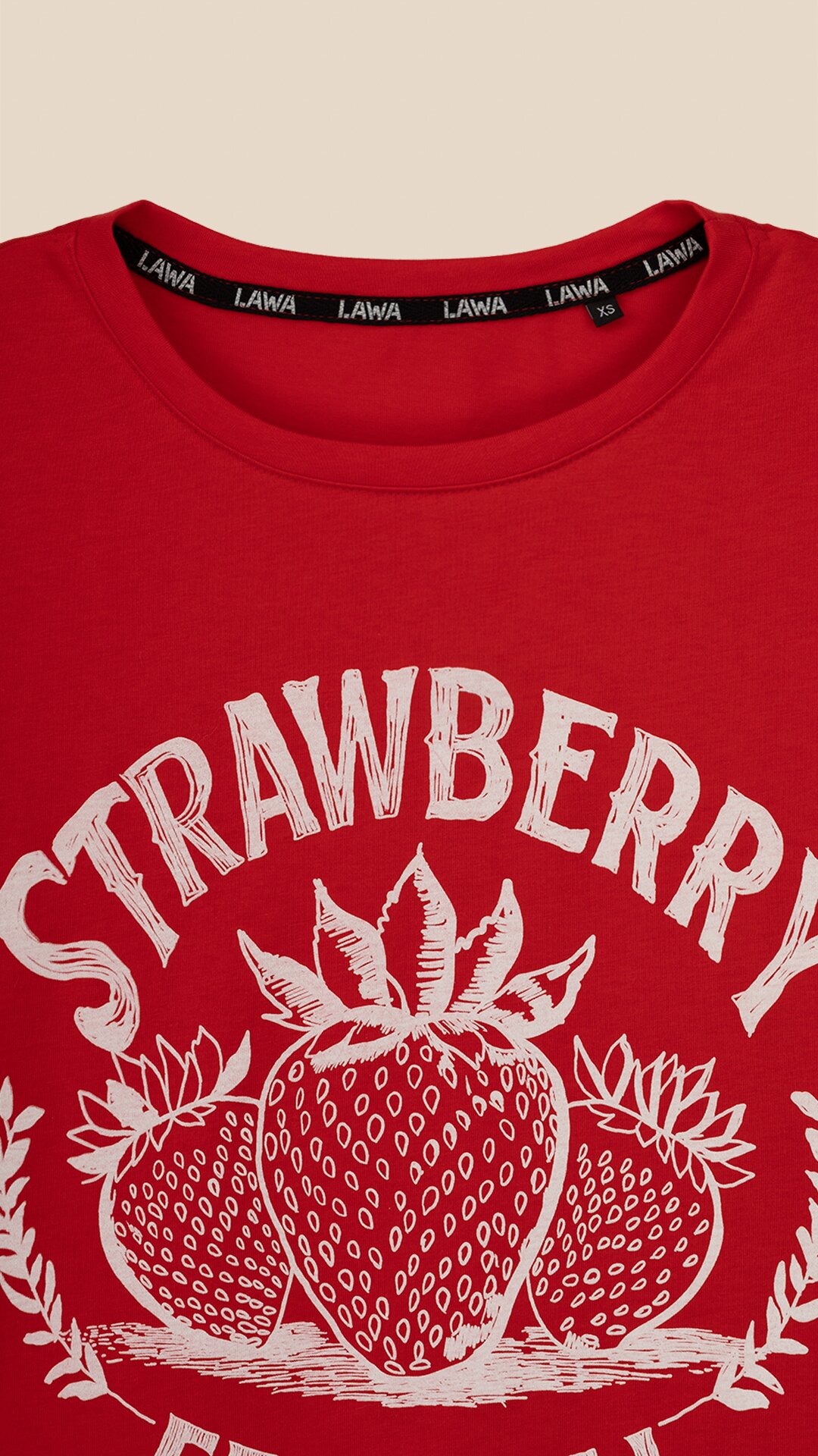 Футболка з принтом Strawberry жіноча  LAWA P-WB02392 XS Червоний  Фото №7
