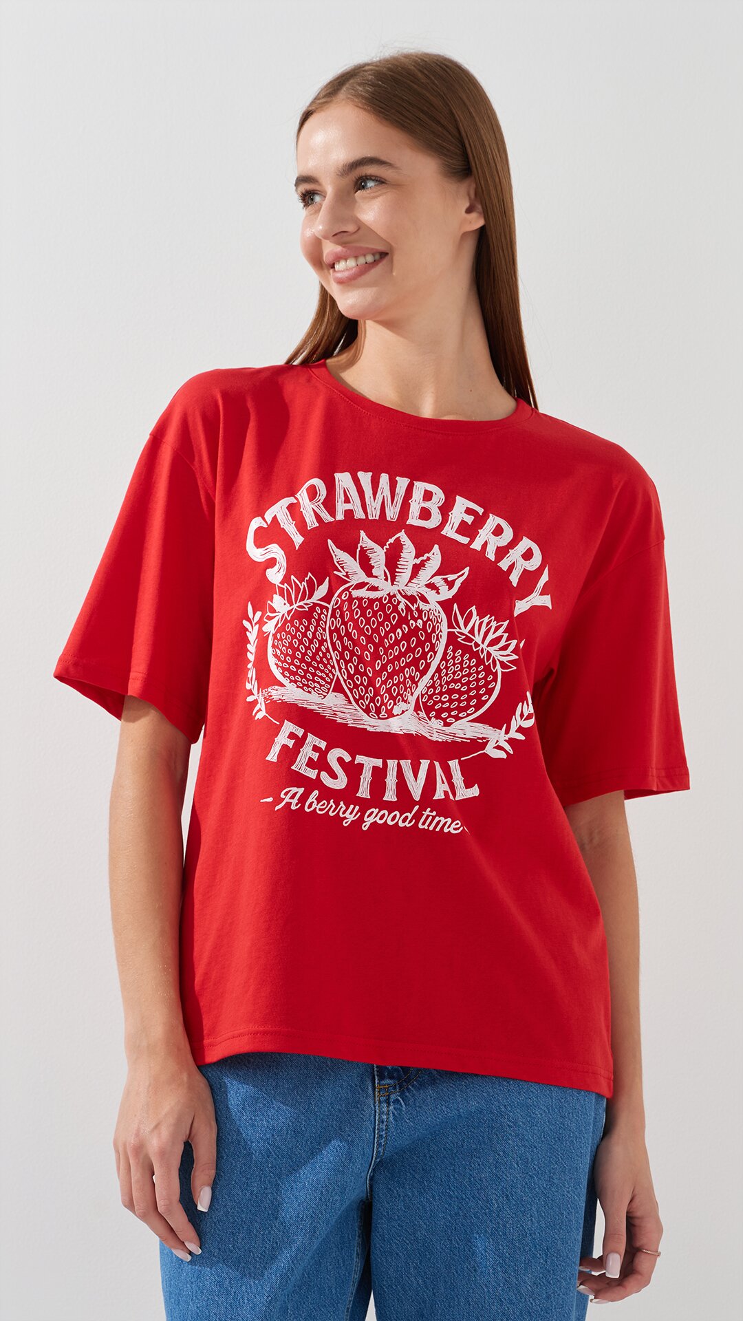 Футболка з принтом Strawberry жіноча  LAWA P-WB02392 XS Червоний  Фото №2