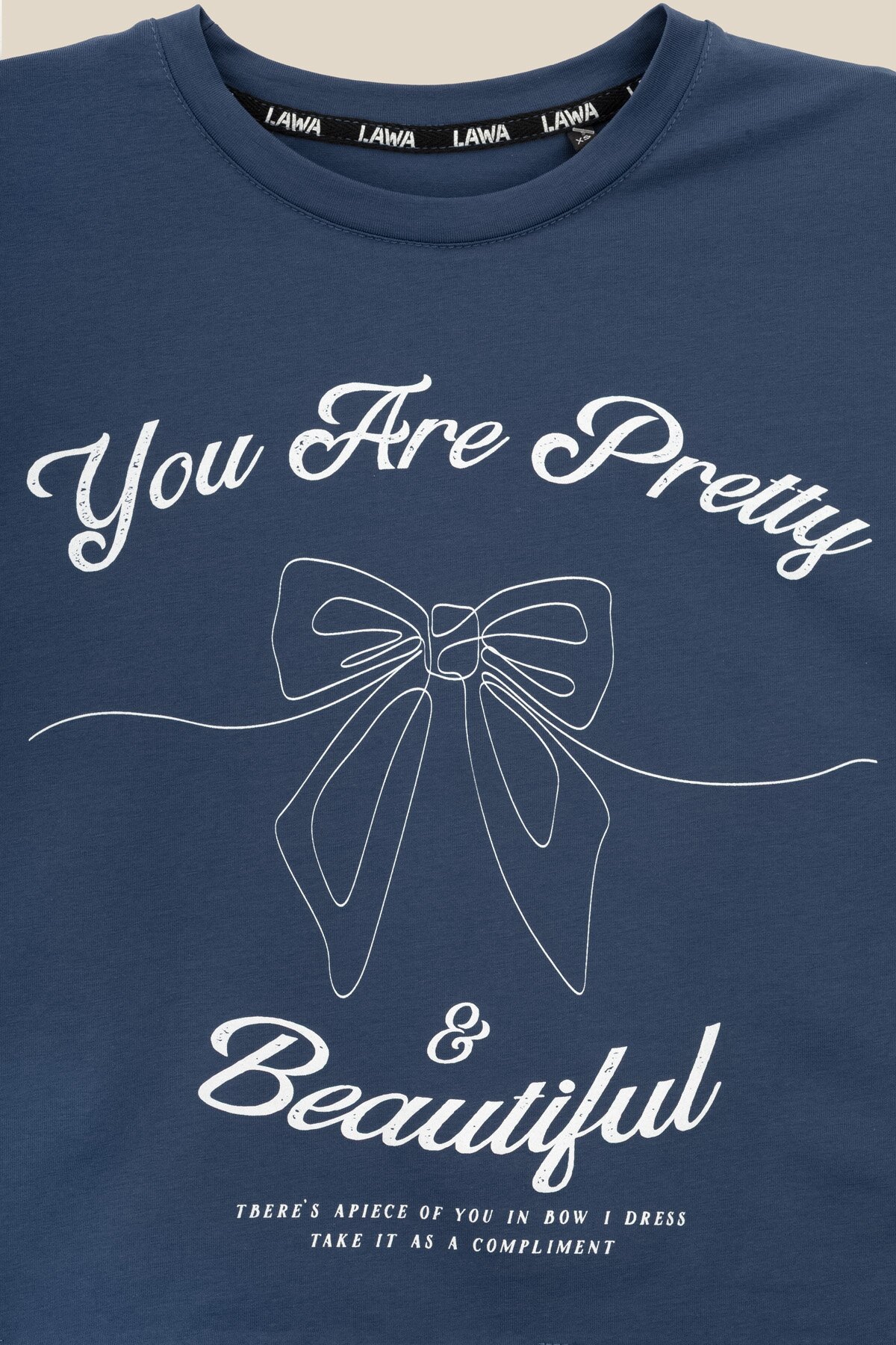 Футболка с принтом &quot;YoU are pretty&quot; женская LAWA P-WB02395 XL Синий  Фото №2