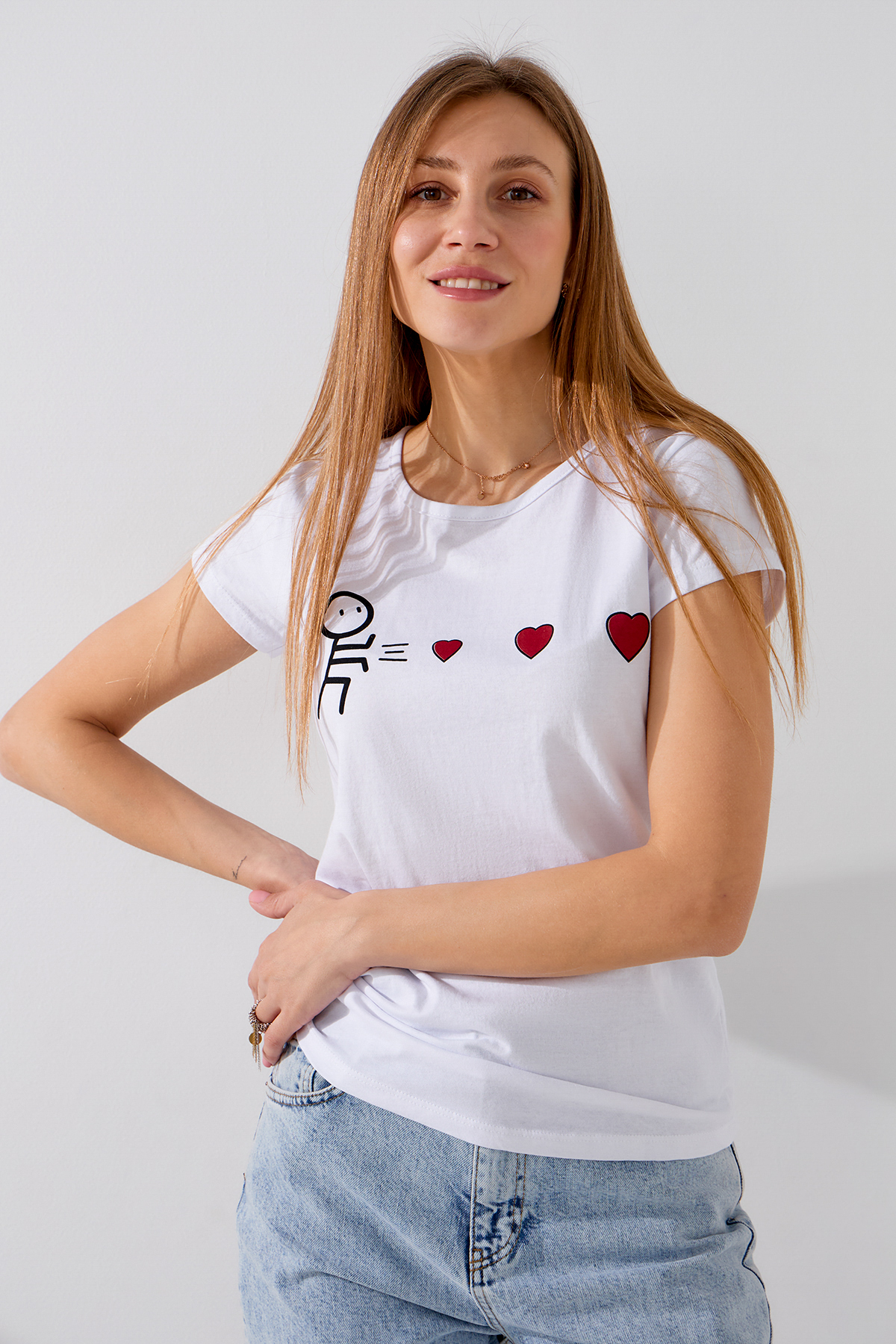 Футболка с принтом женская Ponki 24406-12 S Белый  Фото №2