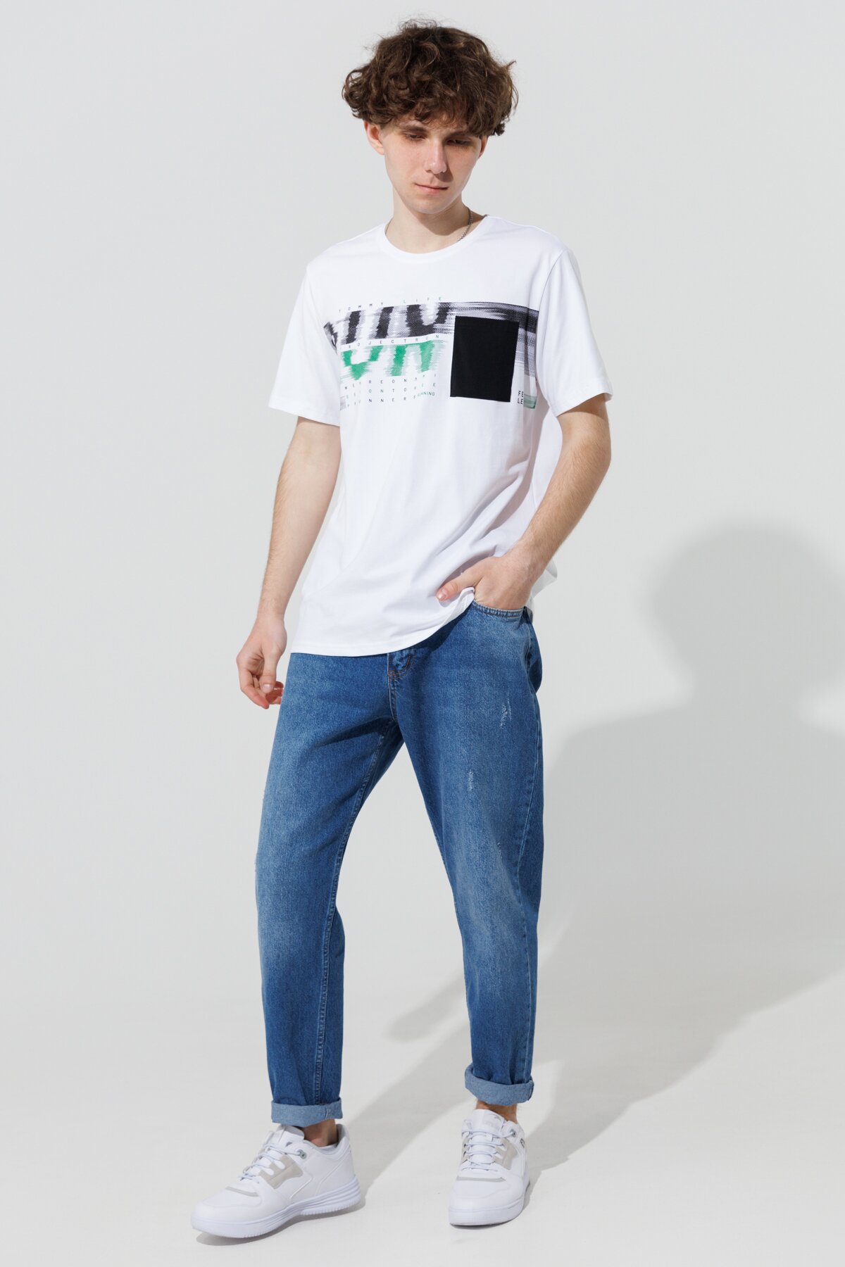 Купити Футболка з принтом чоловіча Tommy life 88200 S Білий (2000990467850S) Артикул: 2000990467850 Фото повноекранне №2