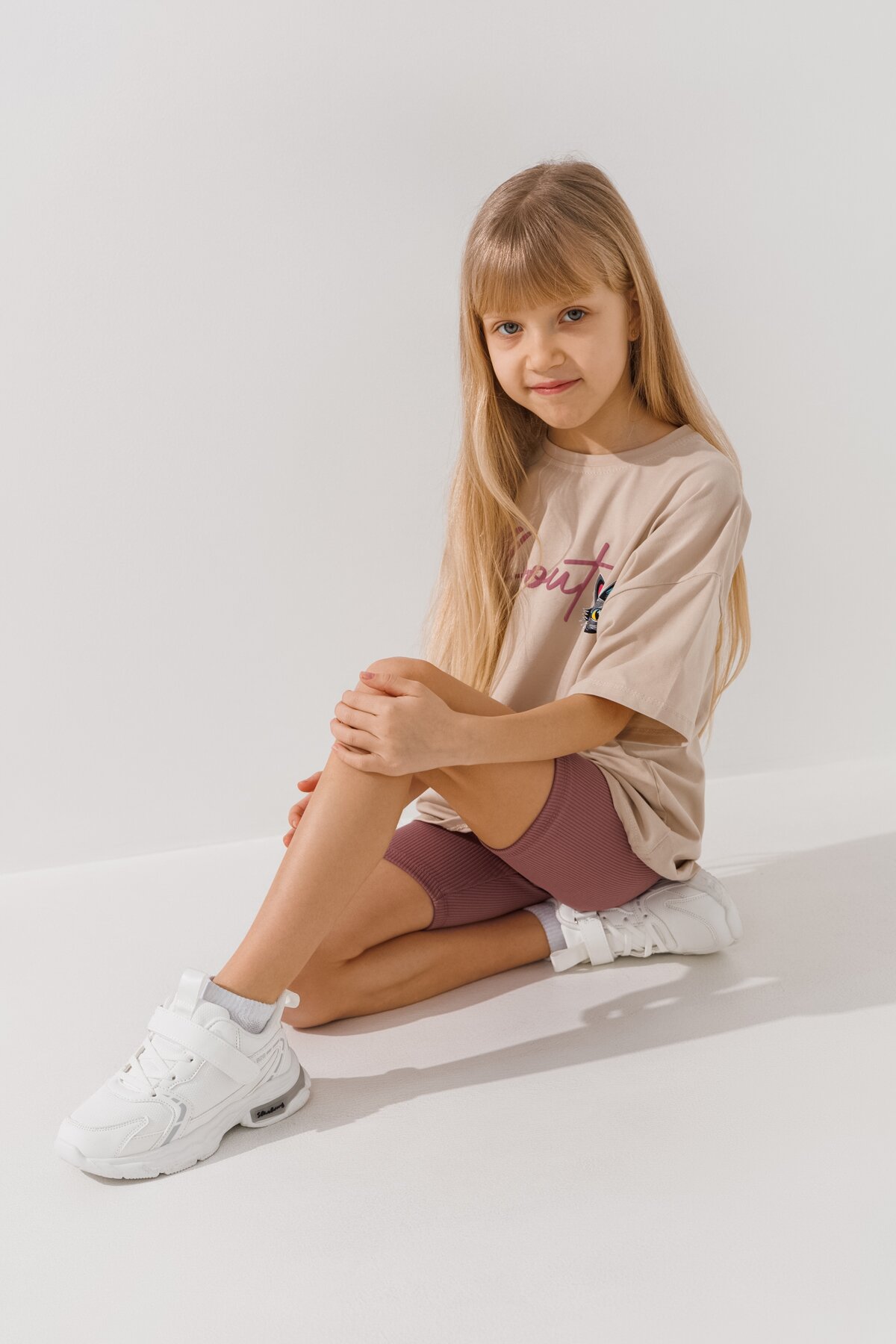 Футболка с принтом для девочки Baby Show 16569 116 см Бежевый  Фото №1