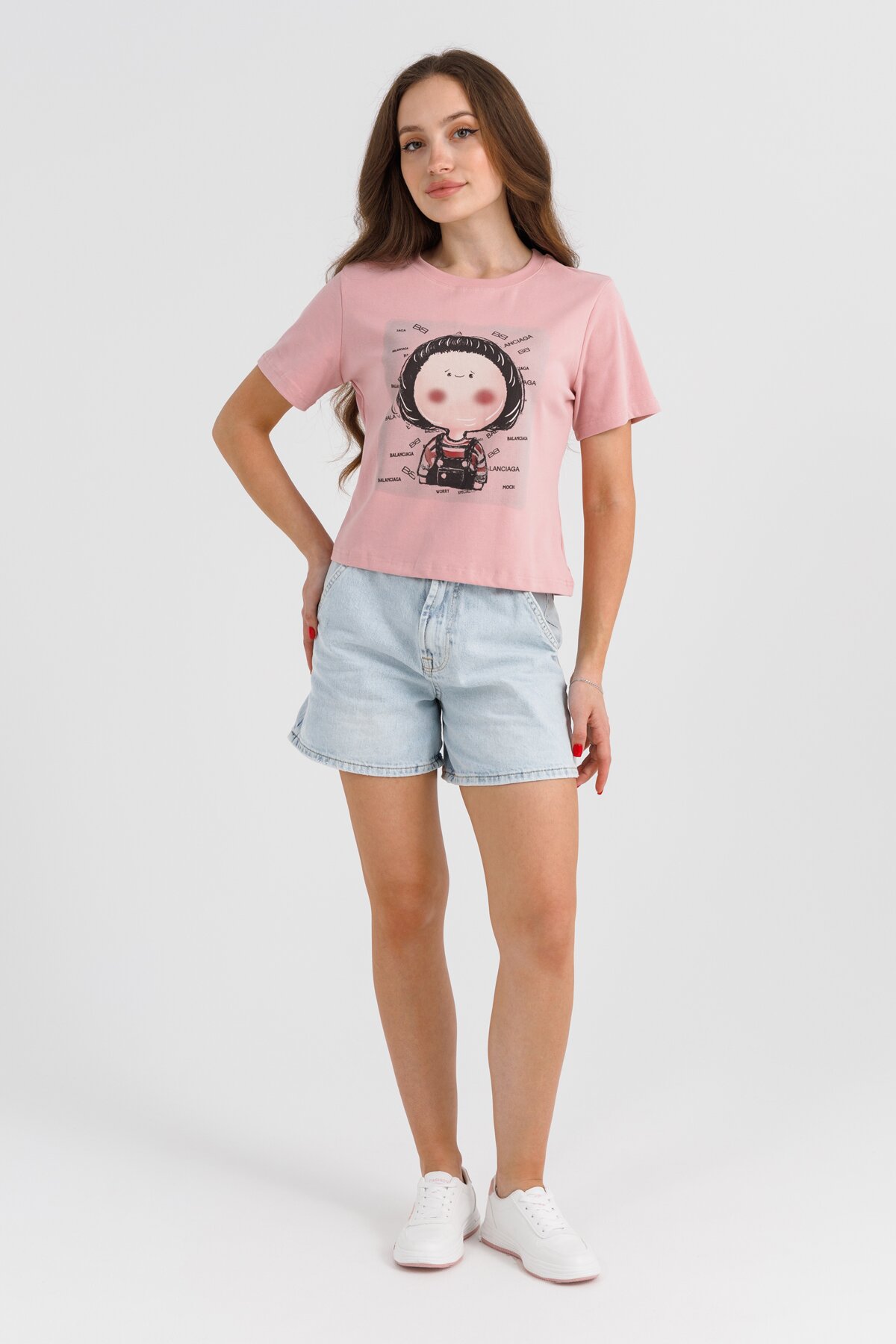 Купити Футболка з принтом жіноча 3013-BP One Size Рожевий (2000990498809S) Артикул: 2000990498809 Фото повноекранне №2