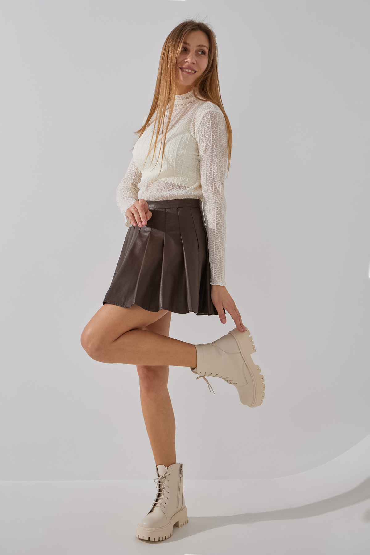Гольф однотонний жіночий Rong Rong 985 One Size Молочний  Фото №1