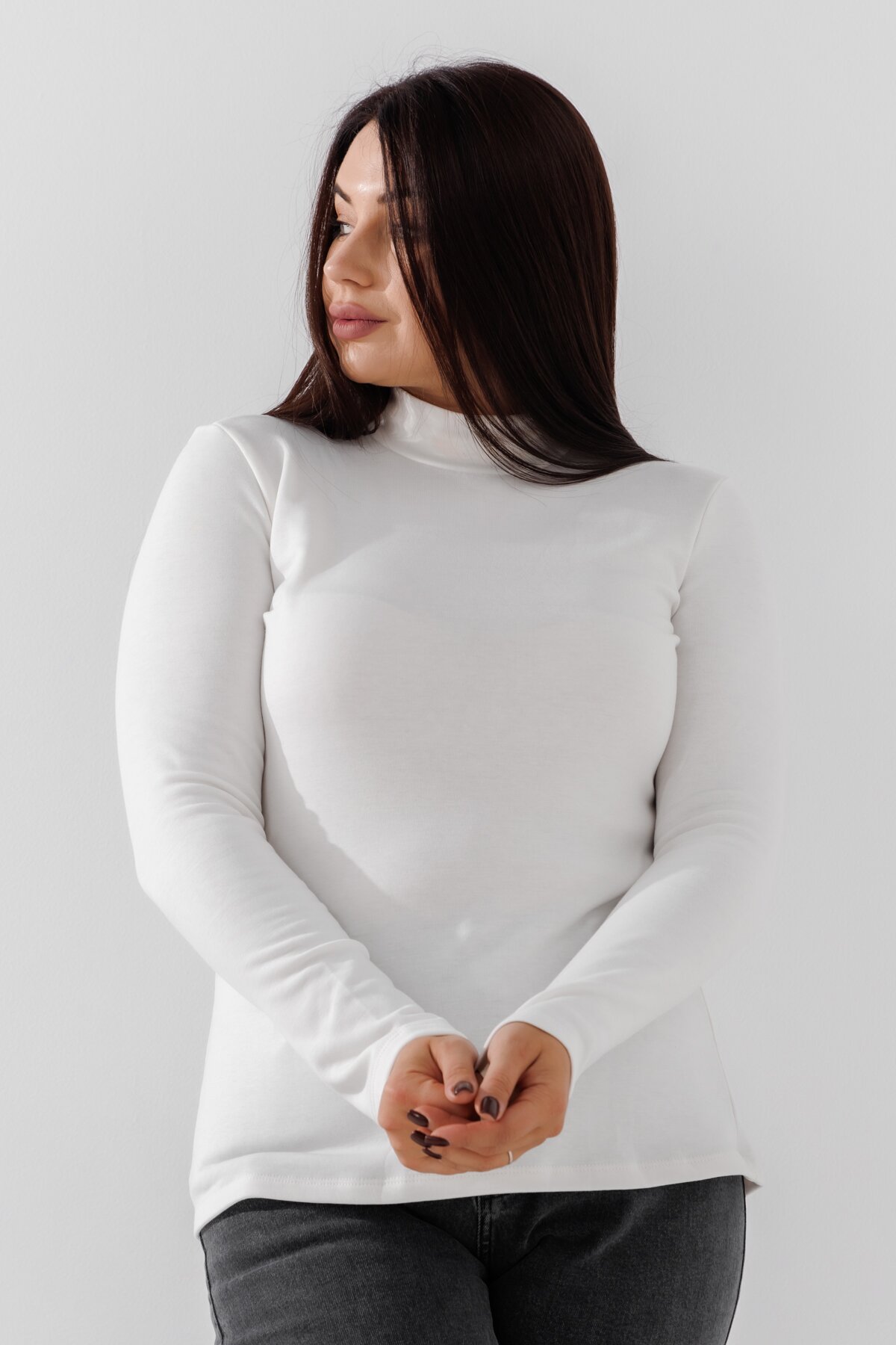 Гольф однотонний жіночий ER001.3 One Size Молочний  Фото №2