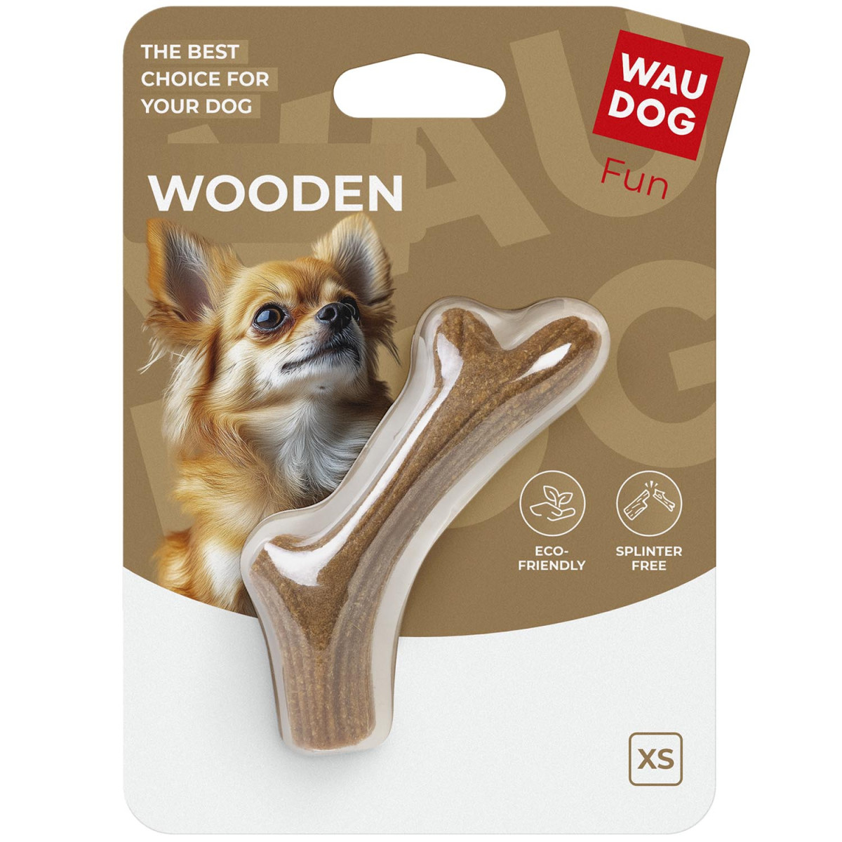 Игрушка для собак WAUDOG Fun Wooden Рог COLLAR 6254 XS, 10 см