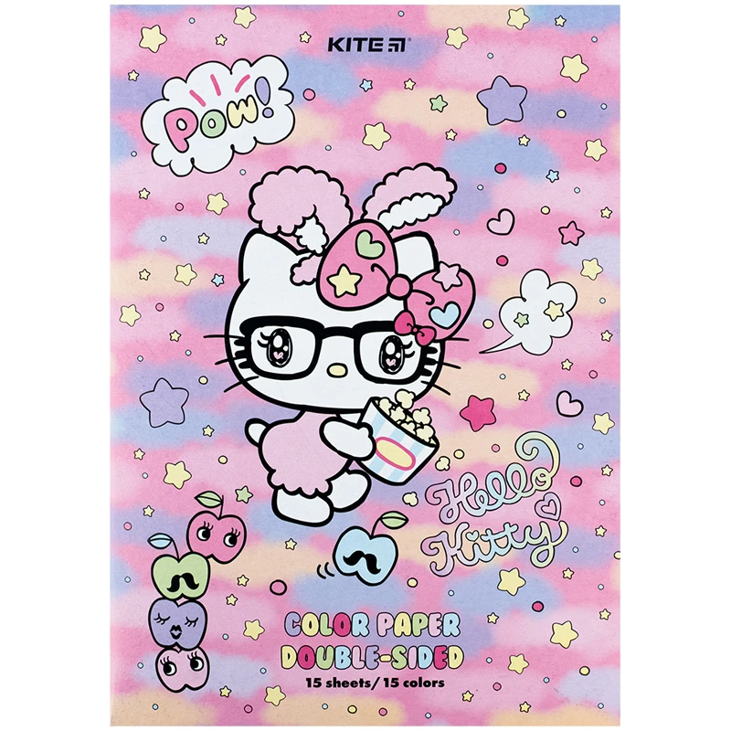 Папір кольоровий &quot;Hello Kitty&quot; Kite HK24-250 15 арк. (4063276184610)(SC)  Фото №0