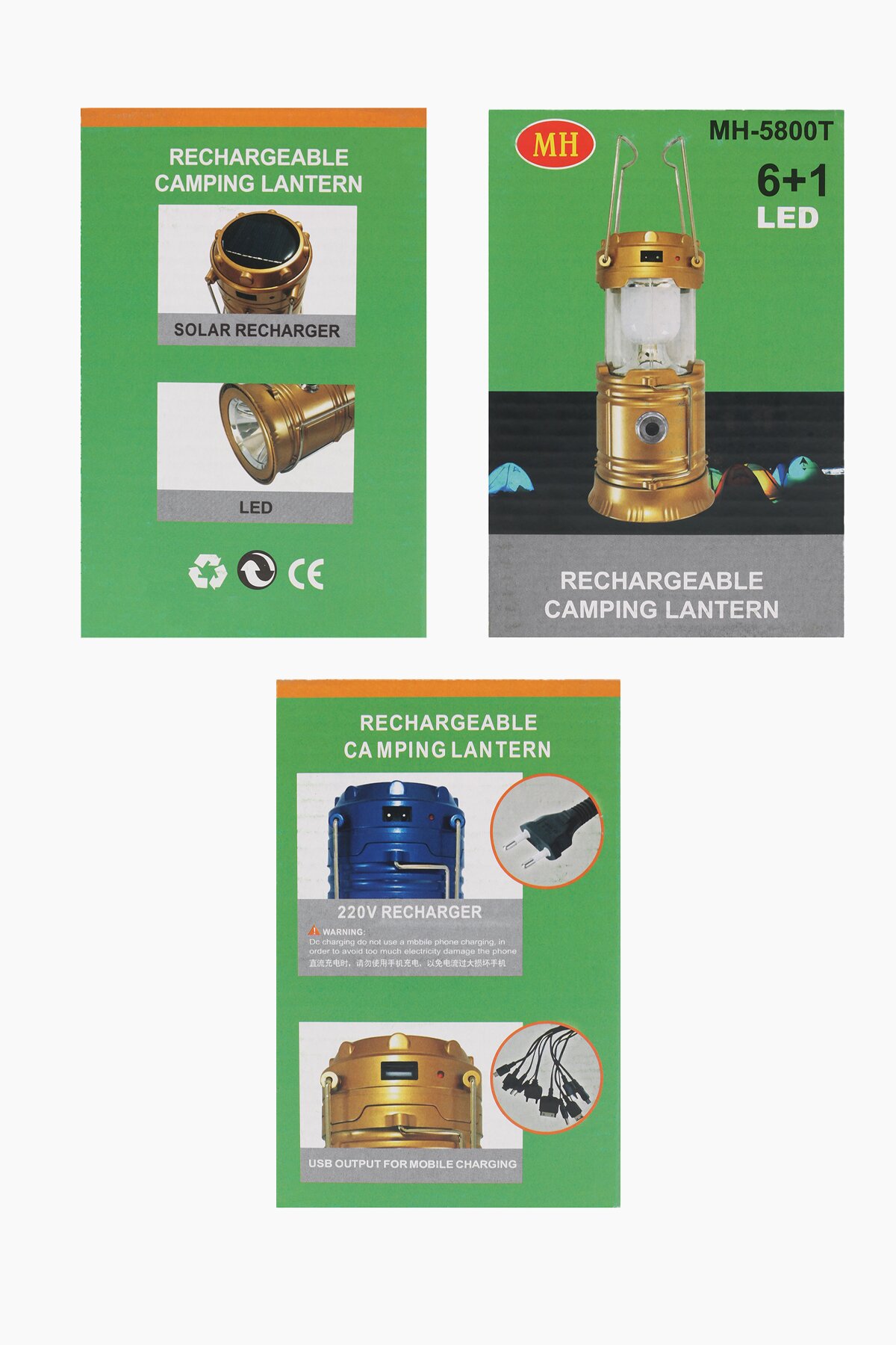 Кемпинговый LED фонарь, Черный MH-5800T с USB аккумуляторный с солнечной панелью MH-5800T (2000989474265)  Фото №7