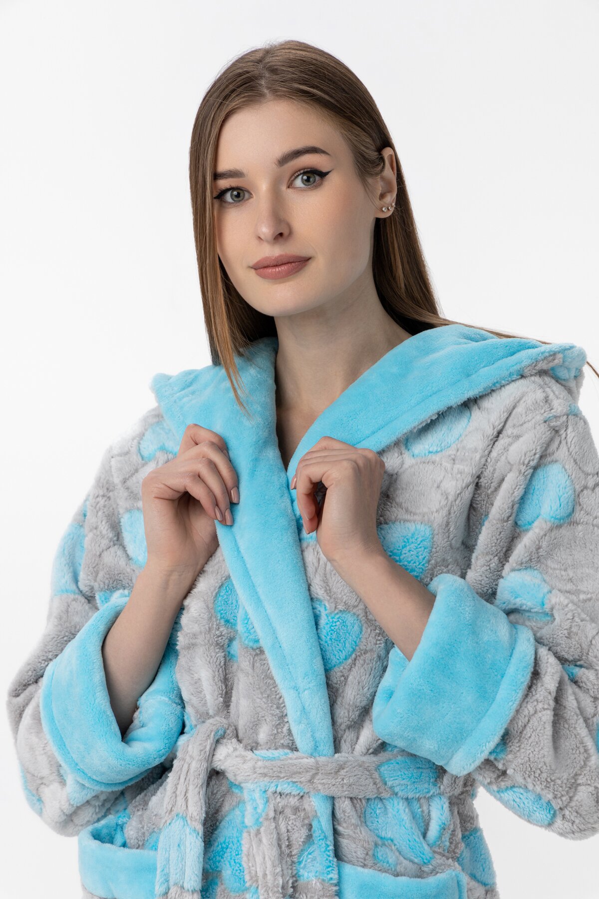 Халат жіночий POLAR Серце2 S/M Сірий (2000990160867A)  Фото №1
