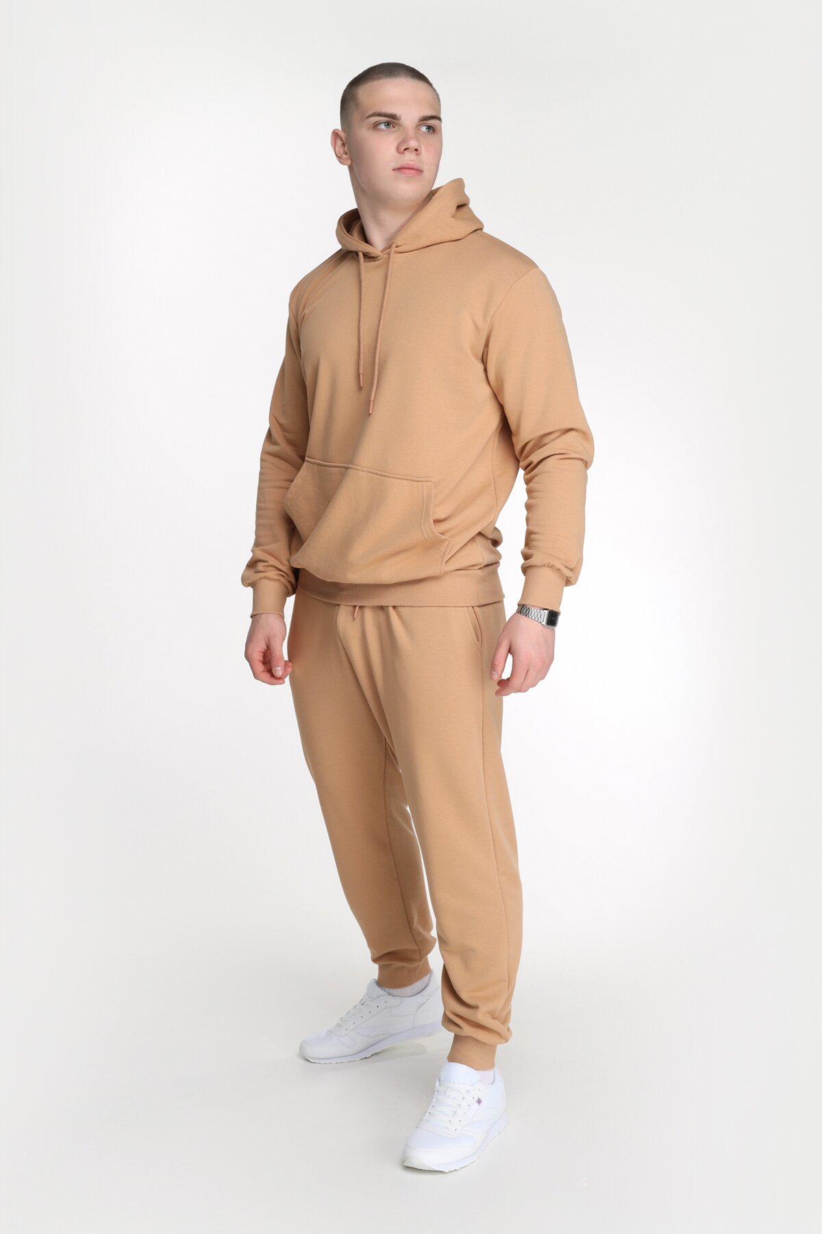 Худі однотонний чоловічий Demos DMS006 baza 3XL Бежевий (2000989425885D)  Фото №3