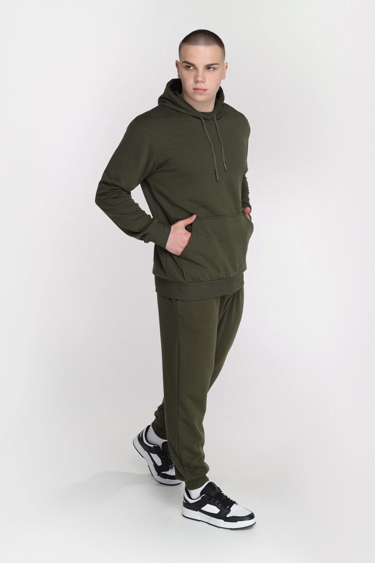Худі однотонний чоловічий Demos DMS006 baza 4XL Хакі (2000989425854D)  Фото №6