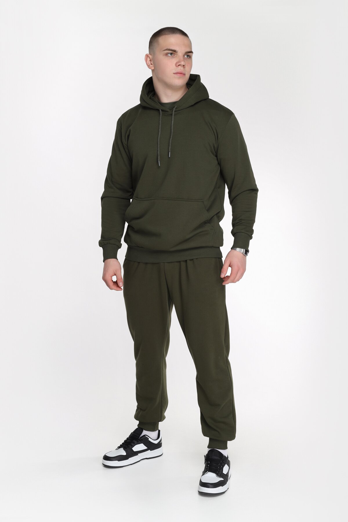 Худі однотонний чоловічий Demos DMS006 baza 4XL Хакі (2000989425854D)  Фото №5