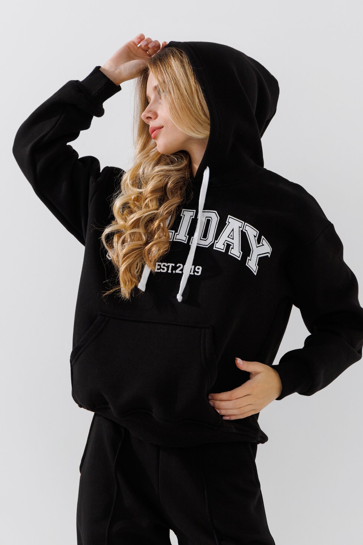 Худи с принтом для девочки Atabey 10691.3 146 см Черный  Фото №3
