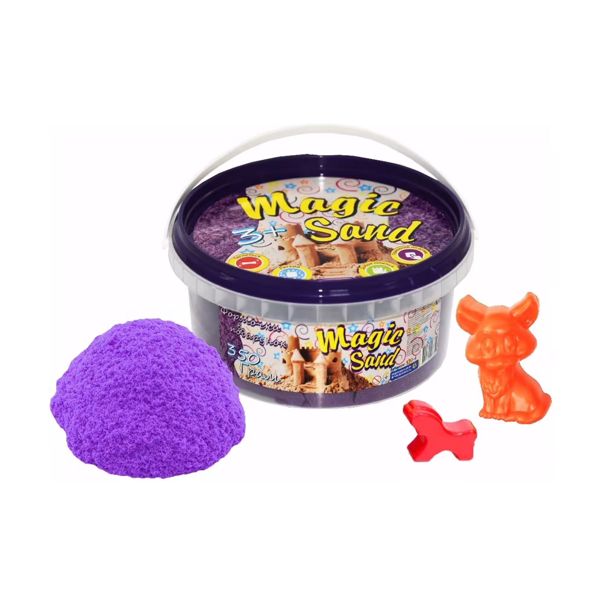 Купить Кинетический песок Strateg Magic Sand в ведре 350 г 370-4 Сиреневый Артикул: 4820175997754